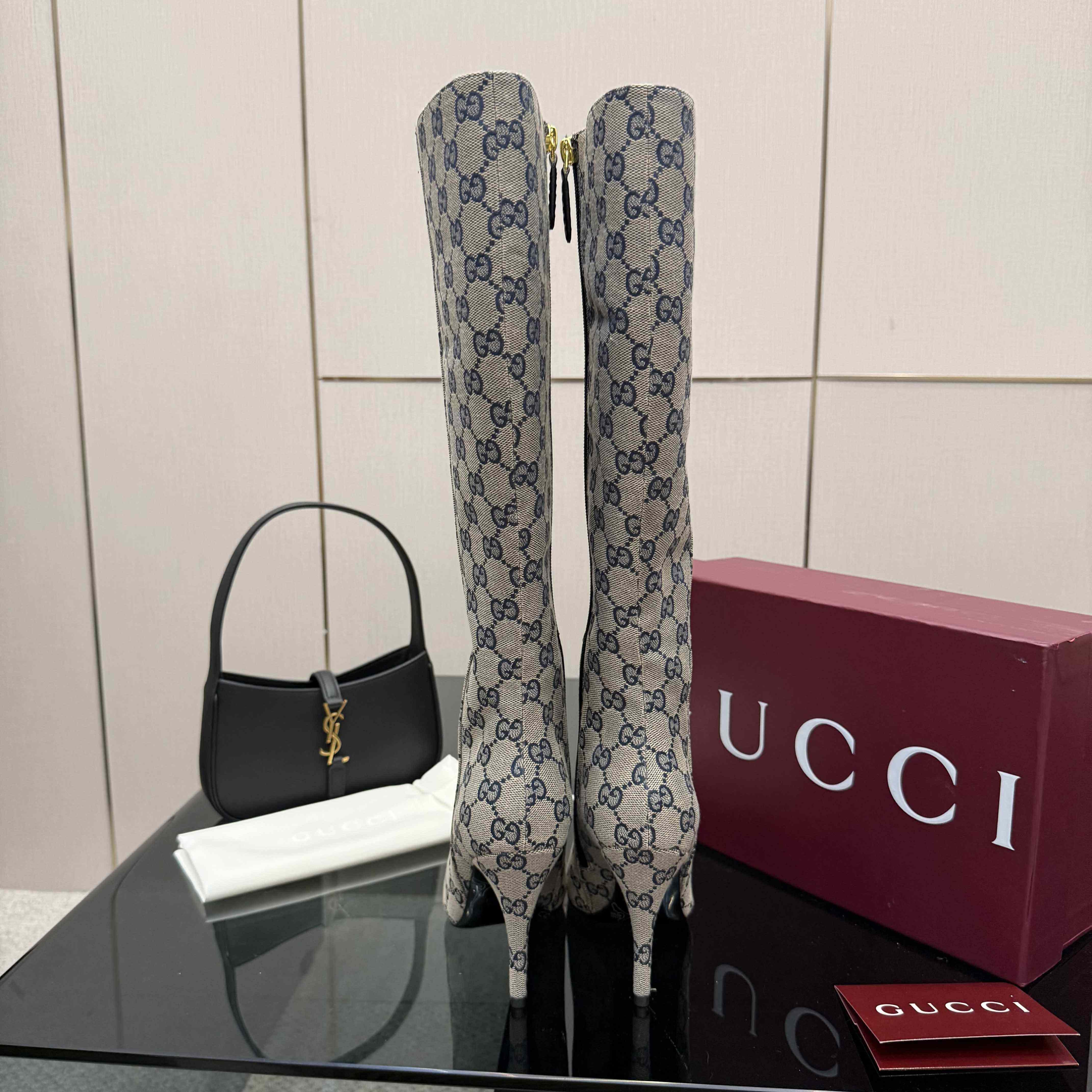 Gucci GG Monogram Knee-high Boots - DopestKickz
