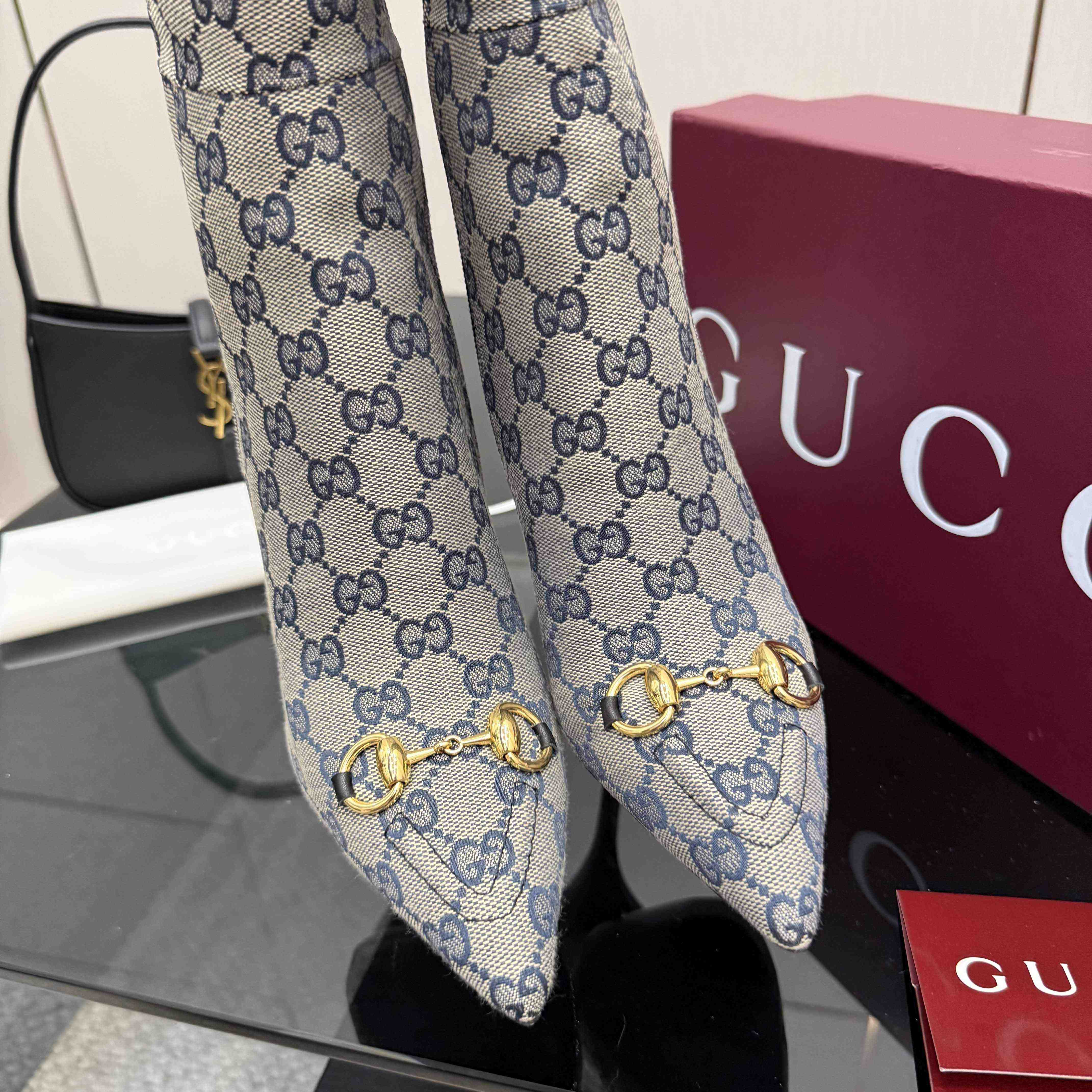 Gucci GG Monogram Knee-high Boots - DopestKickz