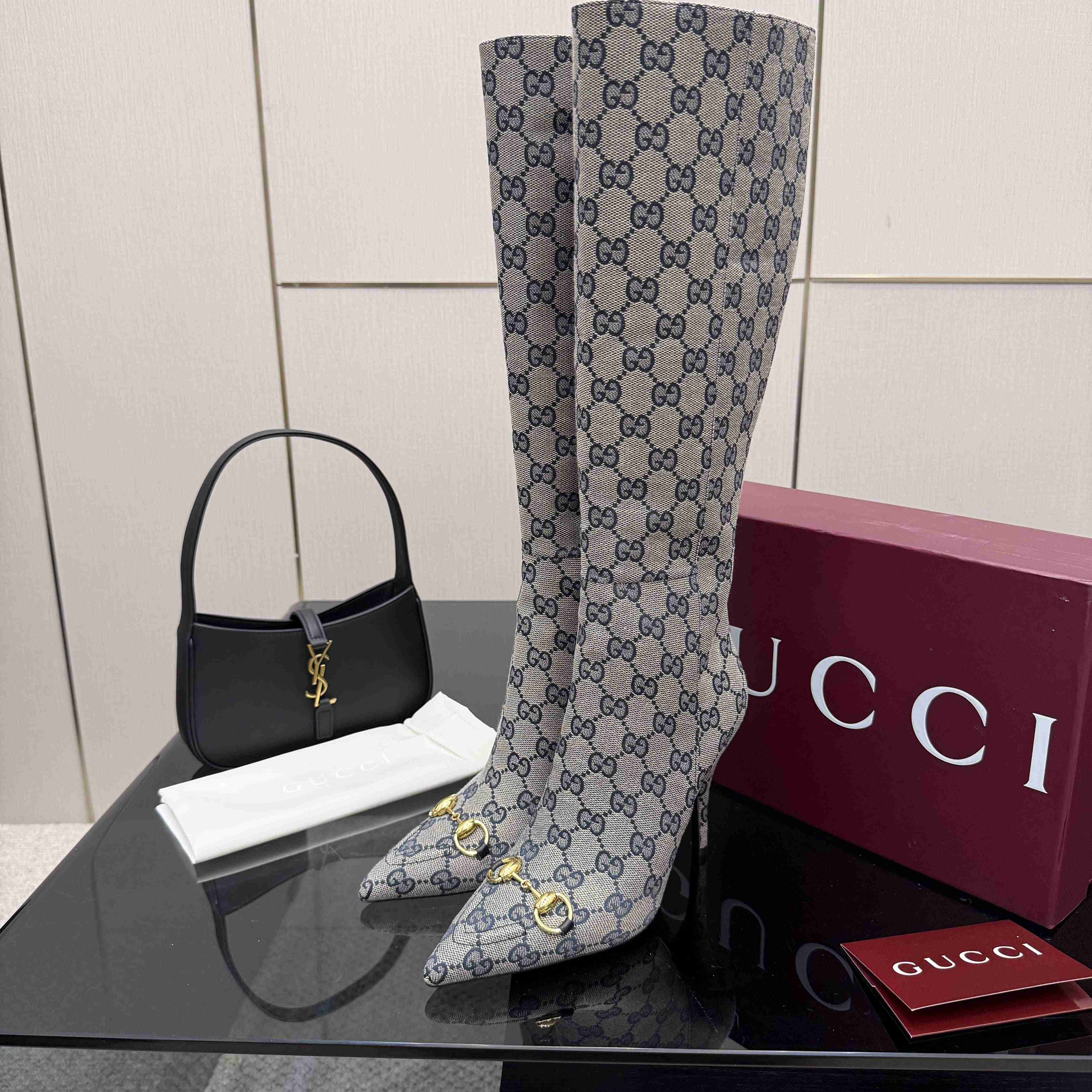 Gucci GG Monogram Knee-high Boots - DopestKickz