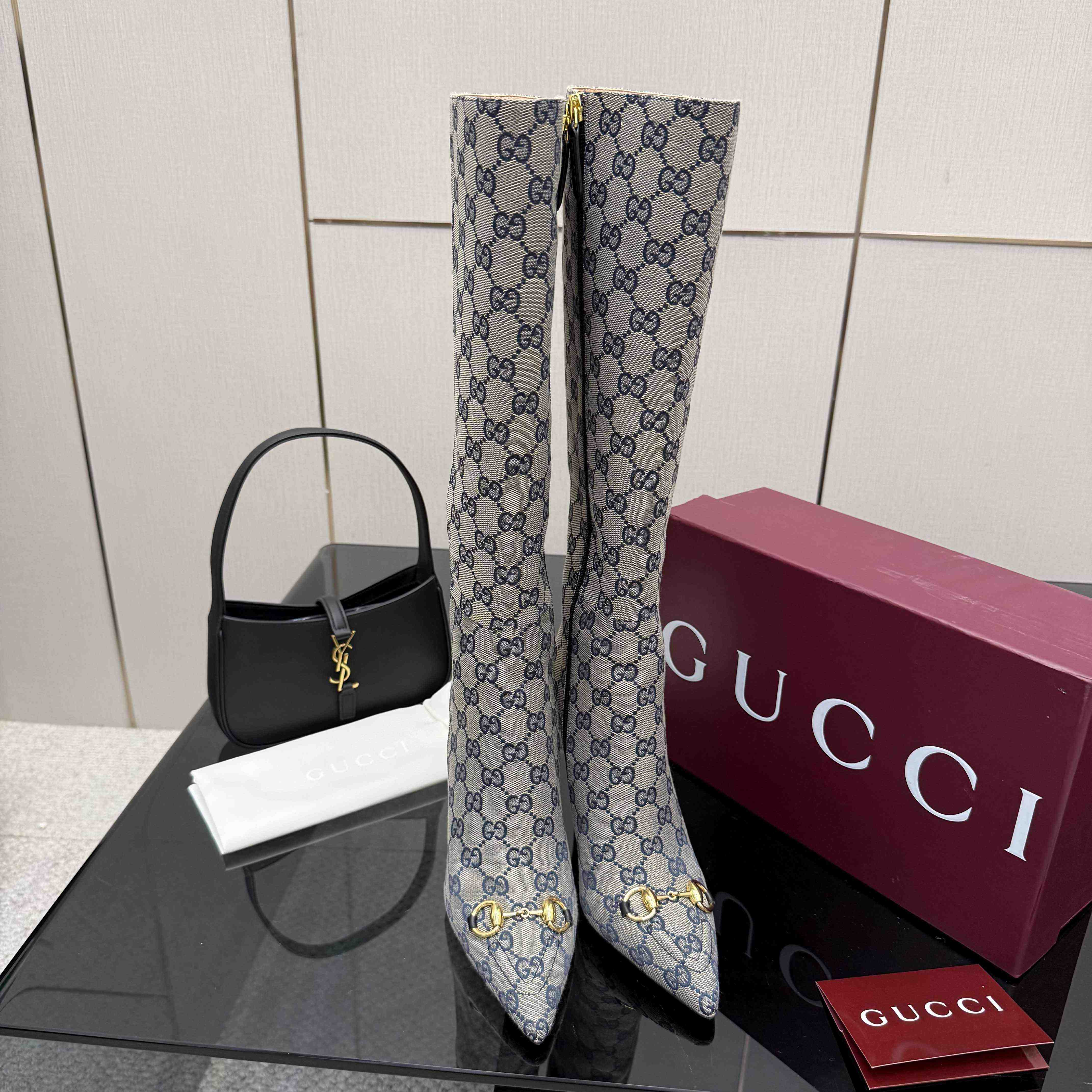 Gucci GG Monogram Knee-high Boots - DopestKickz