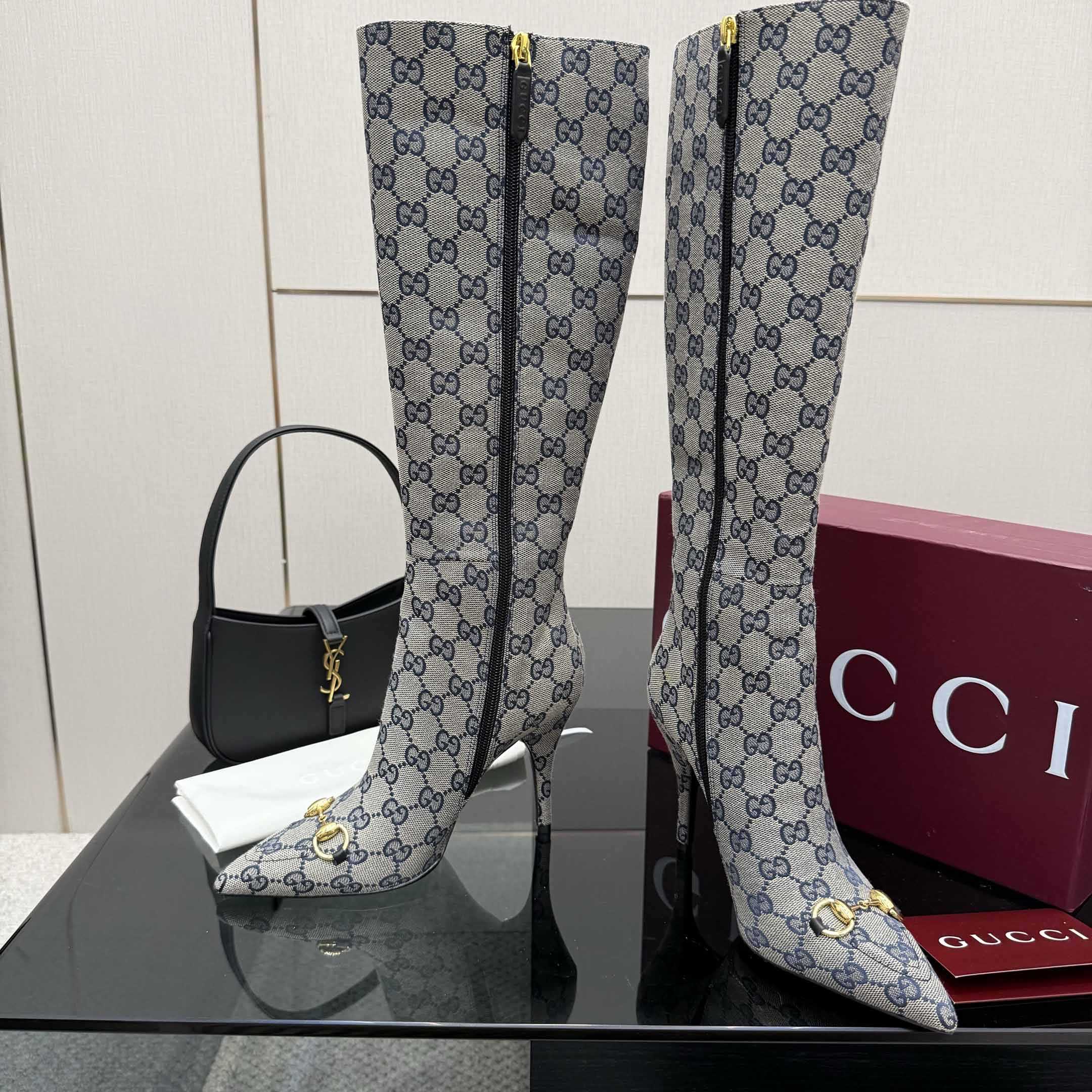 Gucci GG Monogram Knee-high Boots - DopestKickz