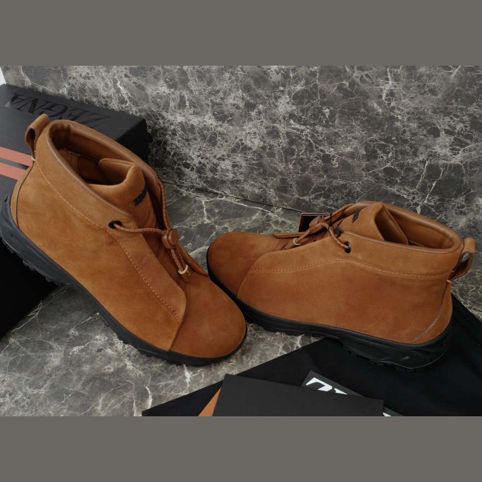 Zegna Dark Foliage Suede Triple Stitch™ Vetta Sneakers  - DopestKickz