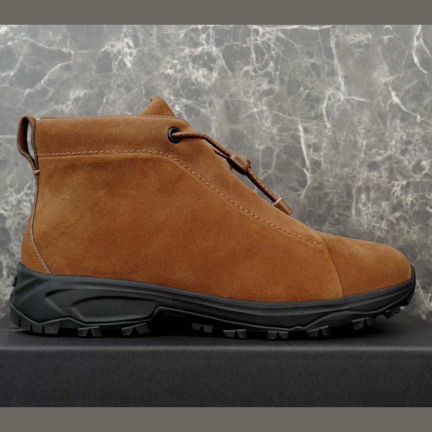 Zegna Dark Foliage Suede Triple Stitch™ Vetta Sneakers  - DopestKickz