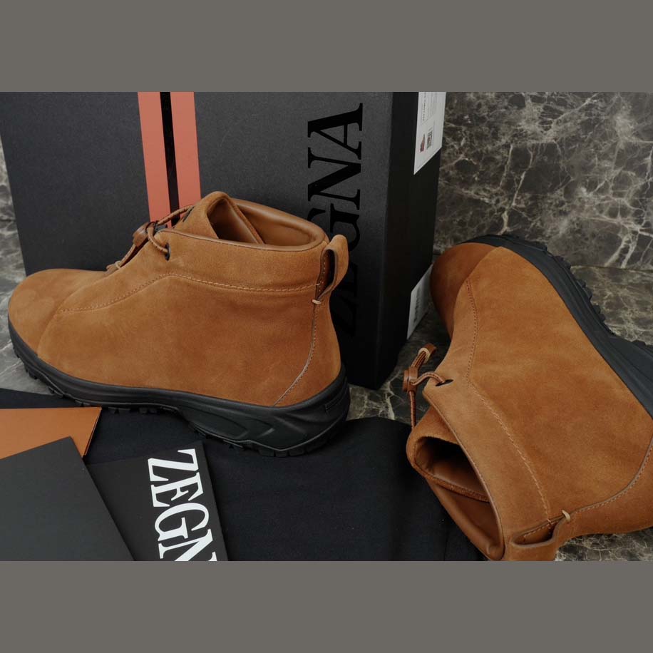 Zegna Dark Foliage Suede Triple Stitch™ Vetta Sneakers  - DopestKickz