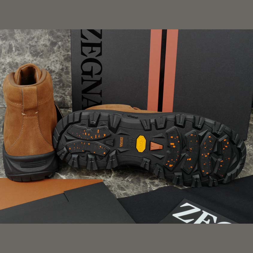 Zegna Dark Foliage Suede Triple Stitch™ Vetta Sneakers  - DopestKickz