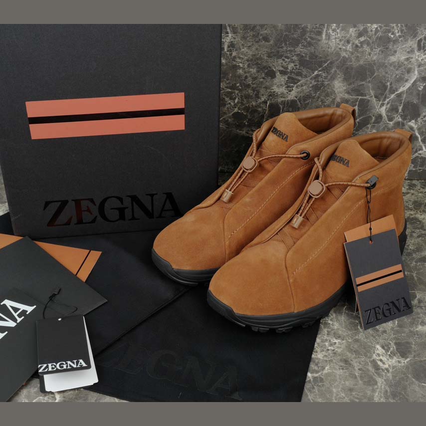 Zegna Dark Foliage Suede Triple Stitch™ Vetta Sneakers  - DopestKickz
