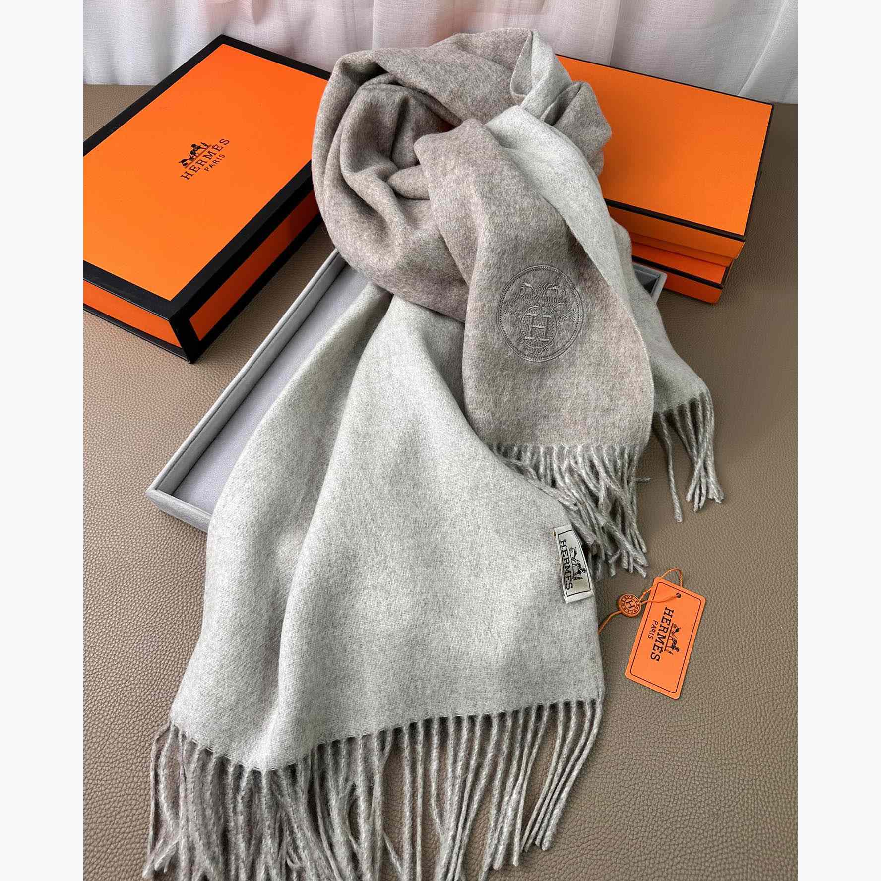Hermès double-sided cashwool scarf - DopestKickz