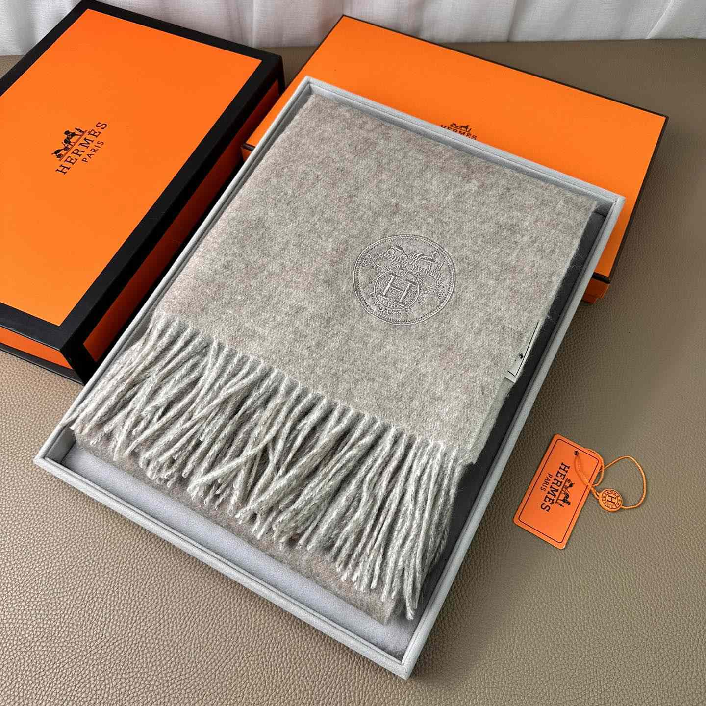 Hermès double-sided cashwool scarf - DopestKickz