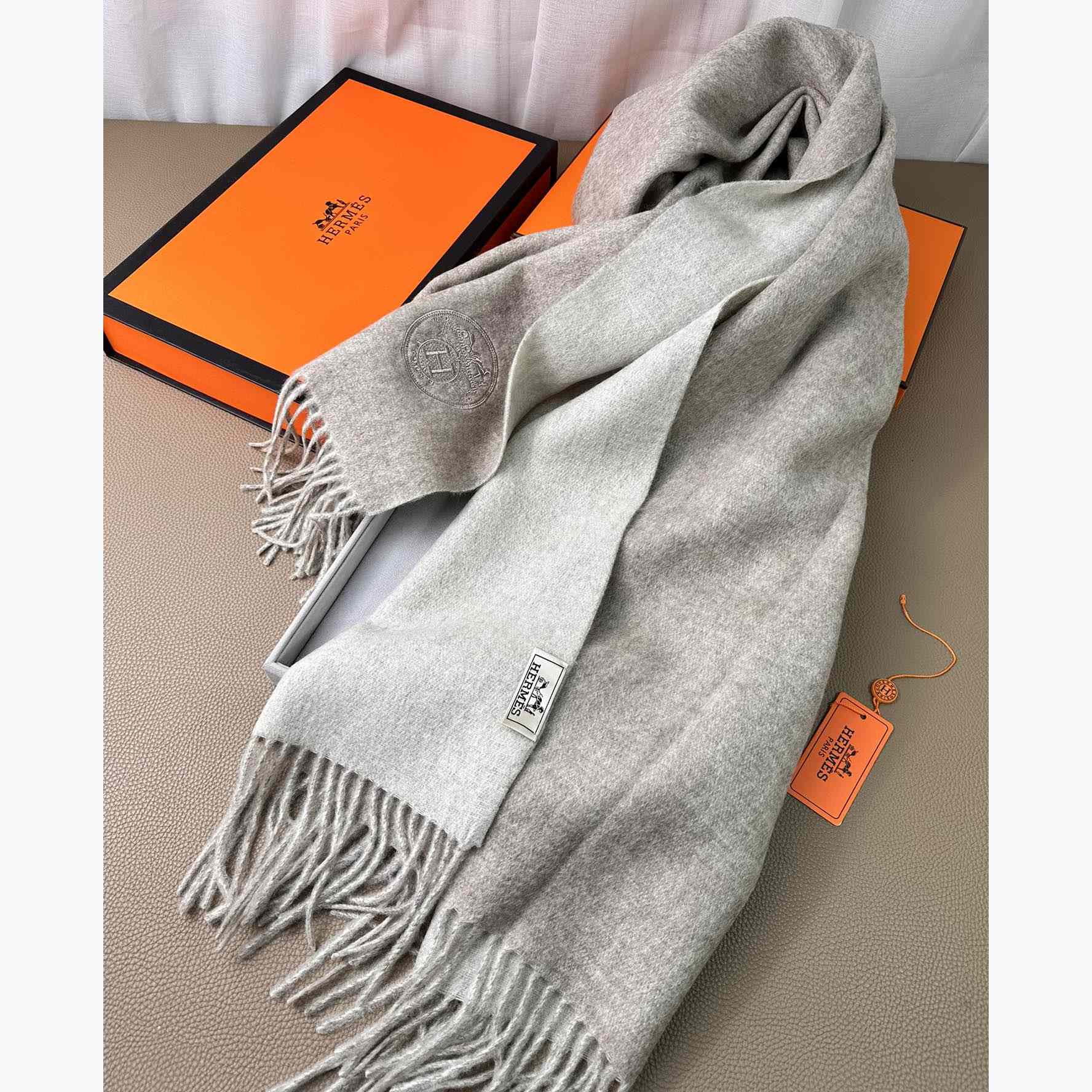 Hermès double-sided cashwool scarf - DopestKickz