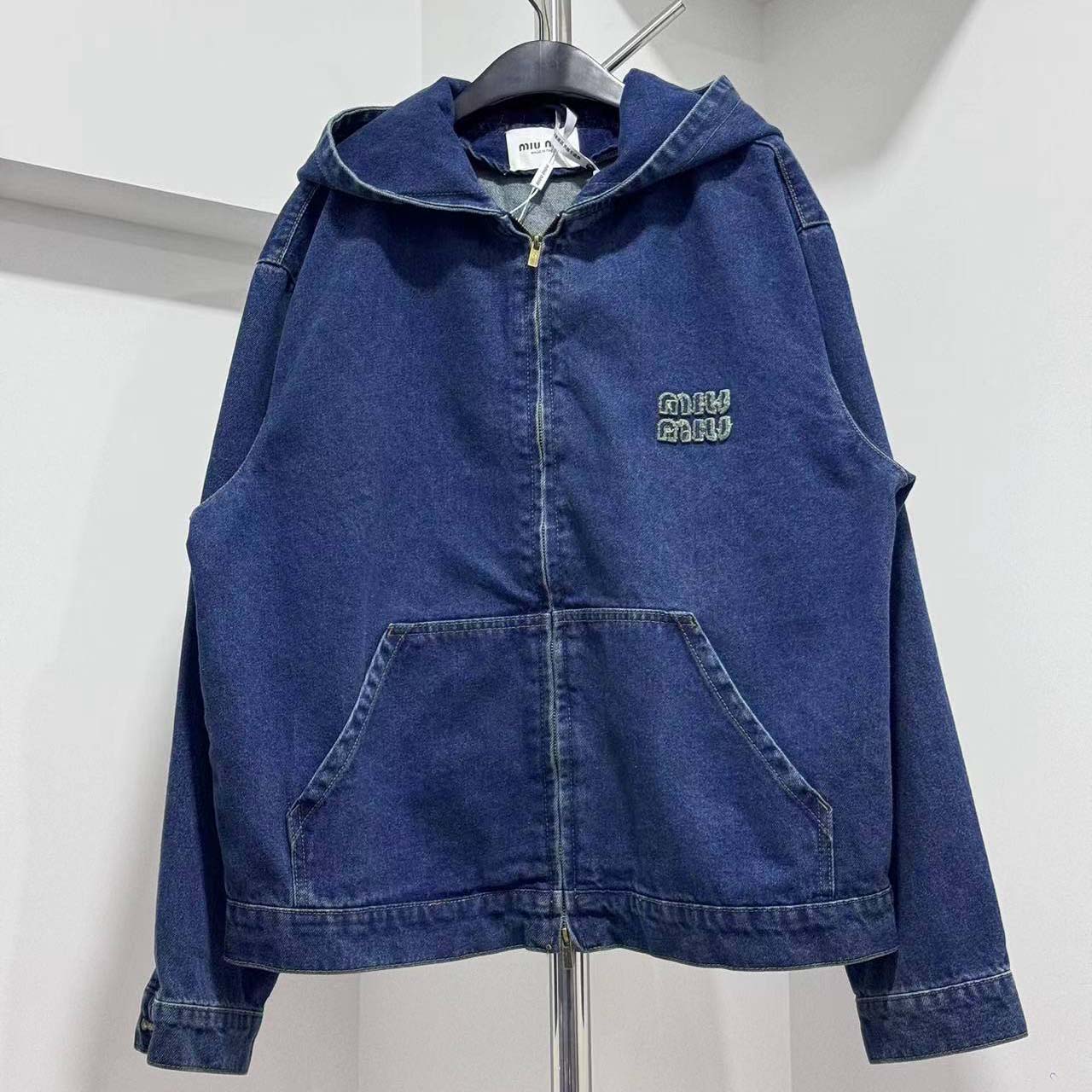 Miu Miu Denim Hoodie Jacket - DopestKickz
