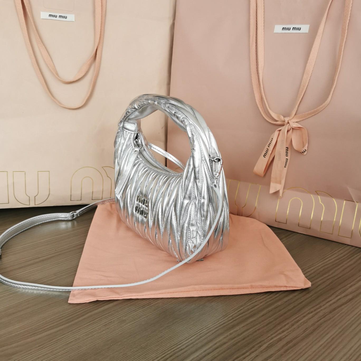Miu Miu Wander Matelassé Nappa Leather Hobo Bag  - DopestKickz