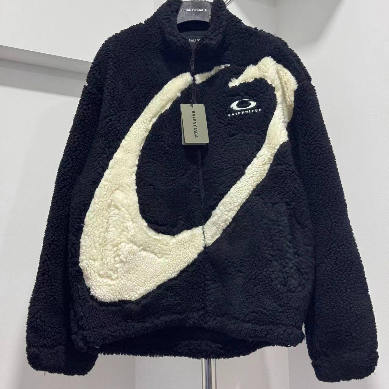 Balenciaga Embroidered-Logo Teddy Jacket - DopestKickz