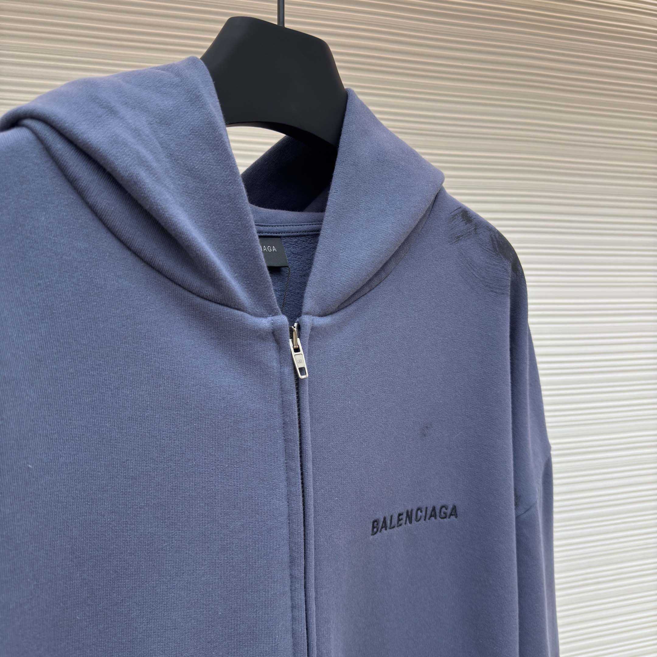 Balenciaga Logo-print Zip-up Hoodie - DopestKickz