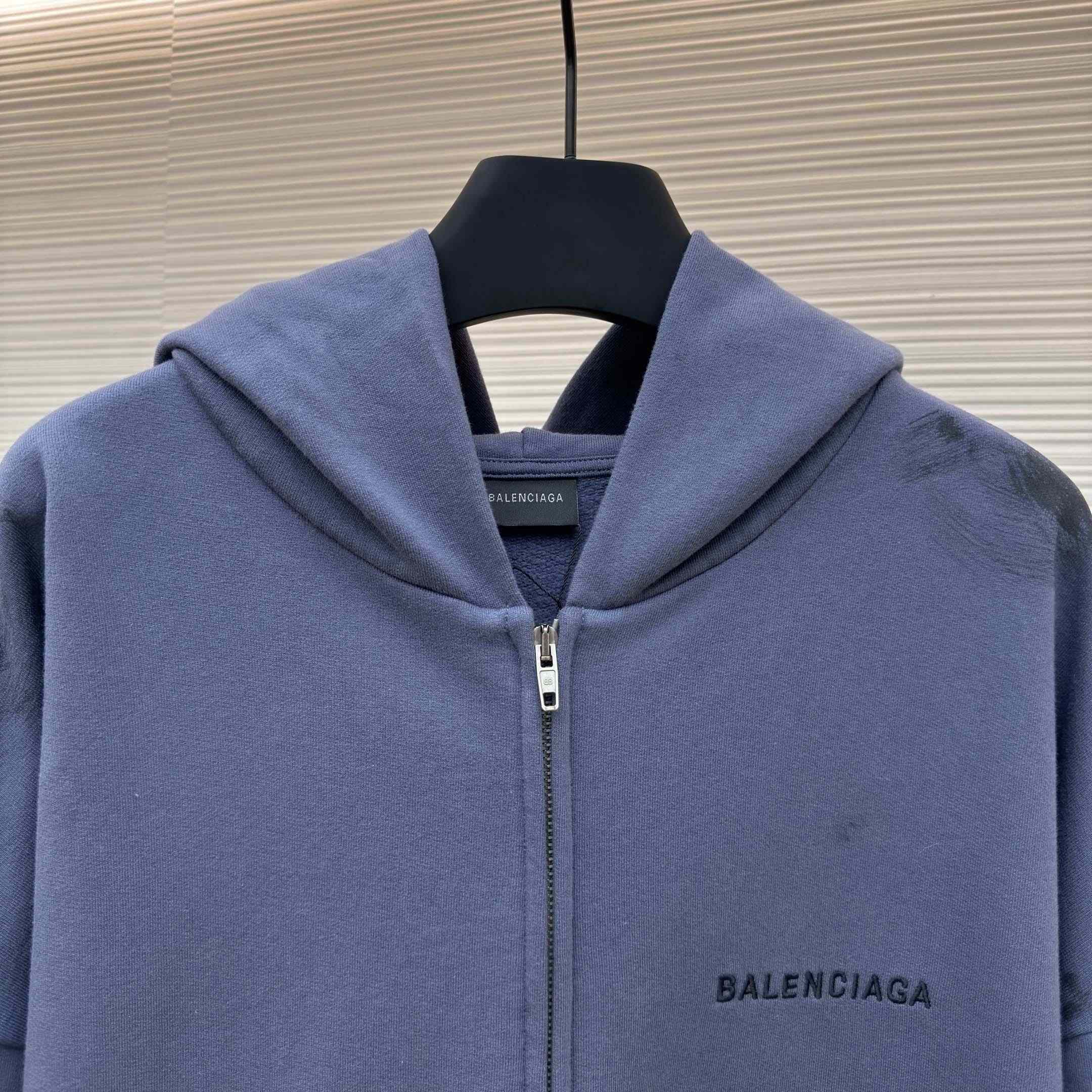 Balenciaga Logo-print Zip-up Hoodie - DopestKickz