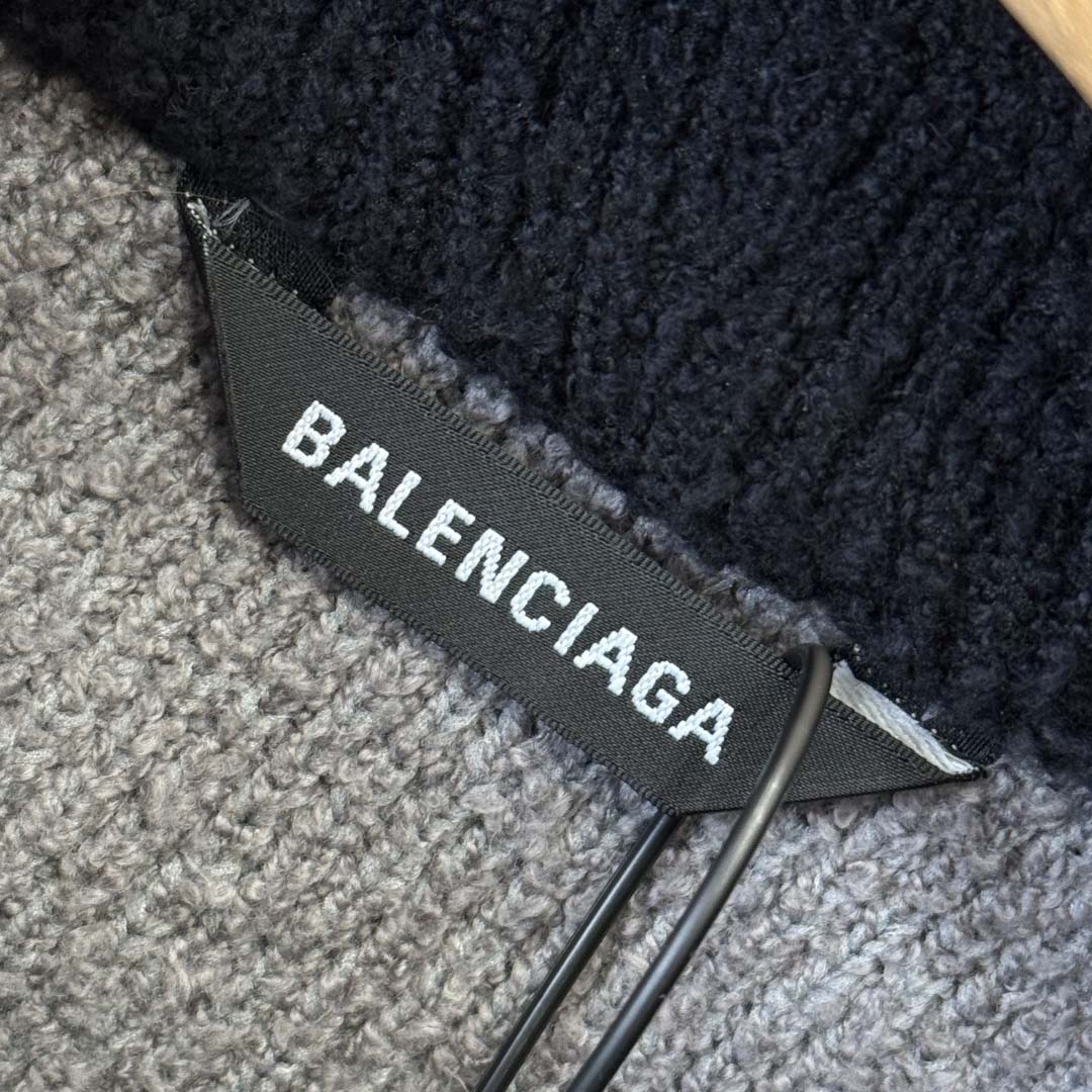 Balenciaga Fluffy Zip-Up Hoodie In Grey - DopestKickz