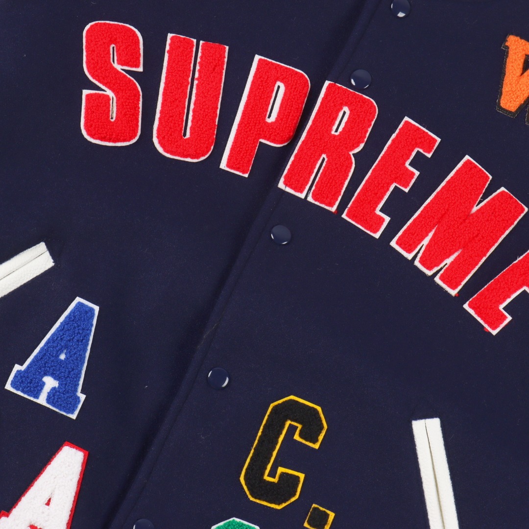 Supreme Praises Varsity Jacket 'Navy' - DopestKickz