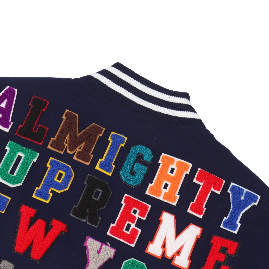 Supreme Praises Varsity Jacket 'Navy' - DopestKickz