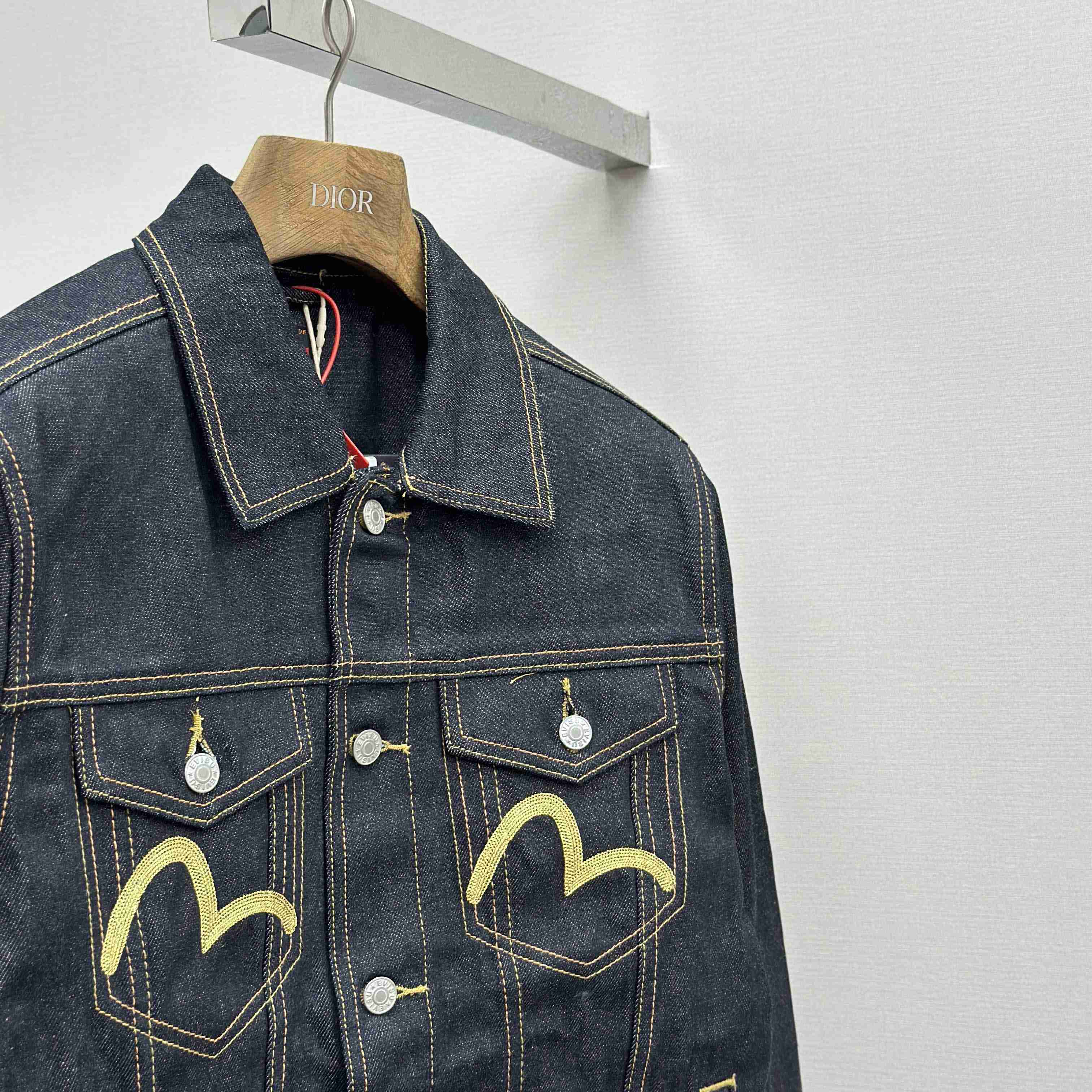 Evisu Hakutaku Embroidery Relax Fit Denim Jacket - DopestKickz