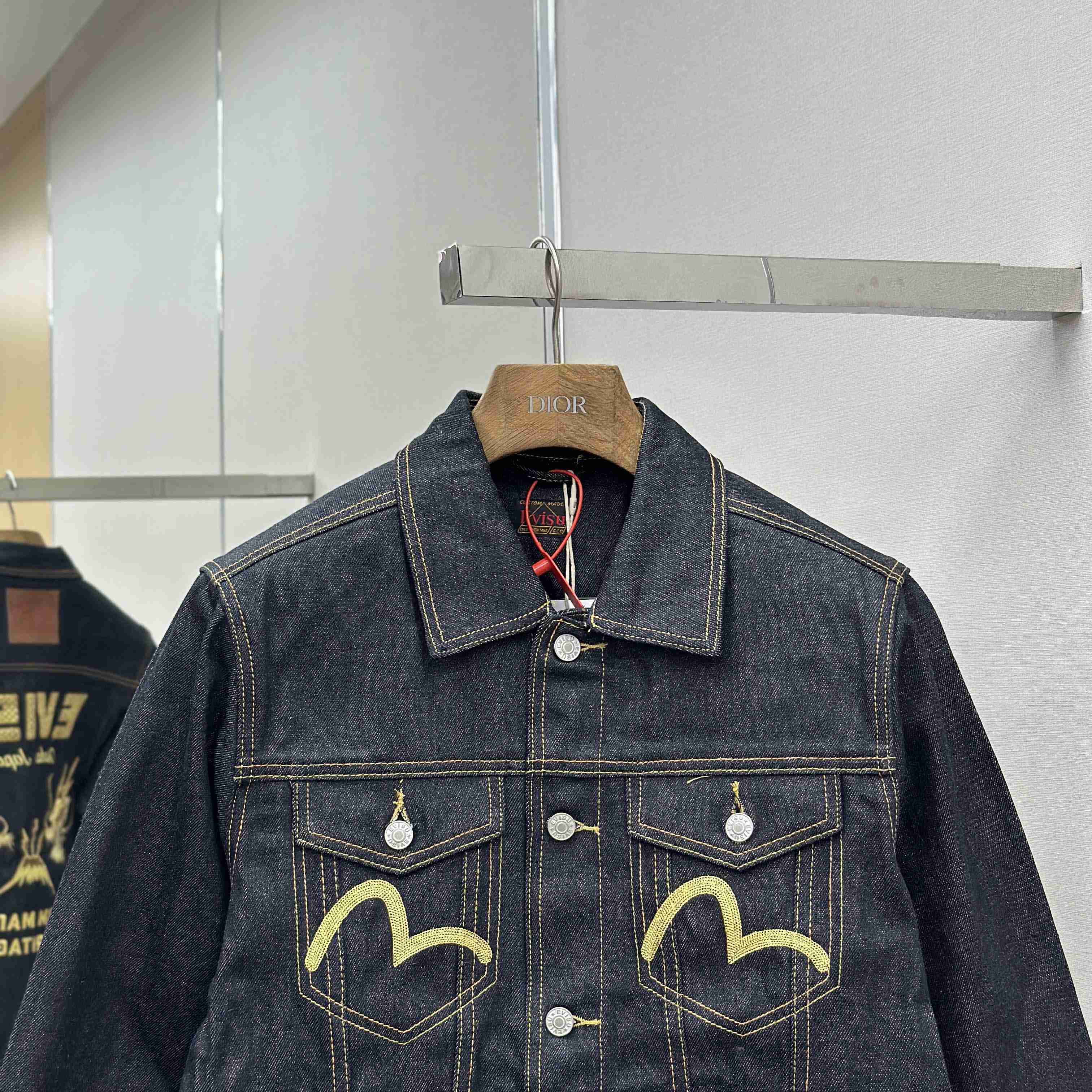 Evisu Hakutaku Embroidery Relax Fit Denim Jacket - DopestKickz