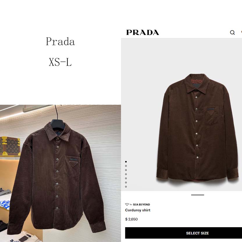 Prada Corduroy Shirt - DopestKickz