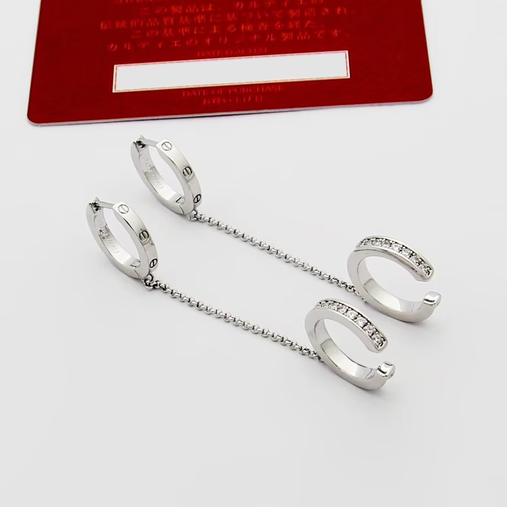 Cartier And Diamond Love Hoop Single Earring - DopestKickz
