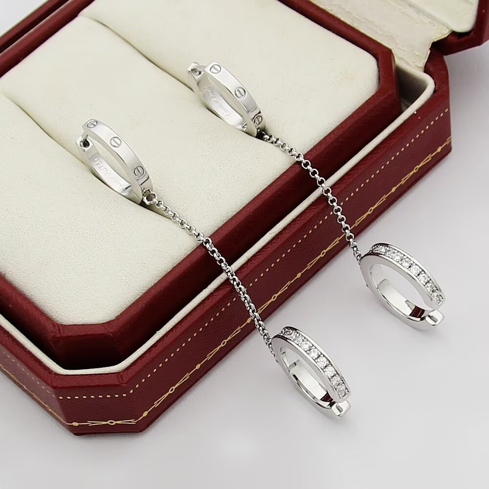 Cartier And Diamond Love Hoop Single Earring - DopestKickz