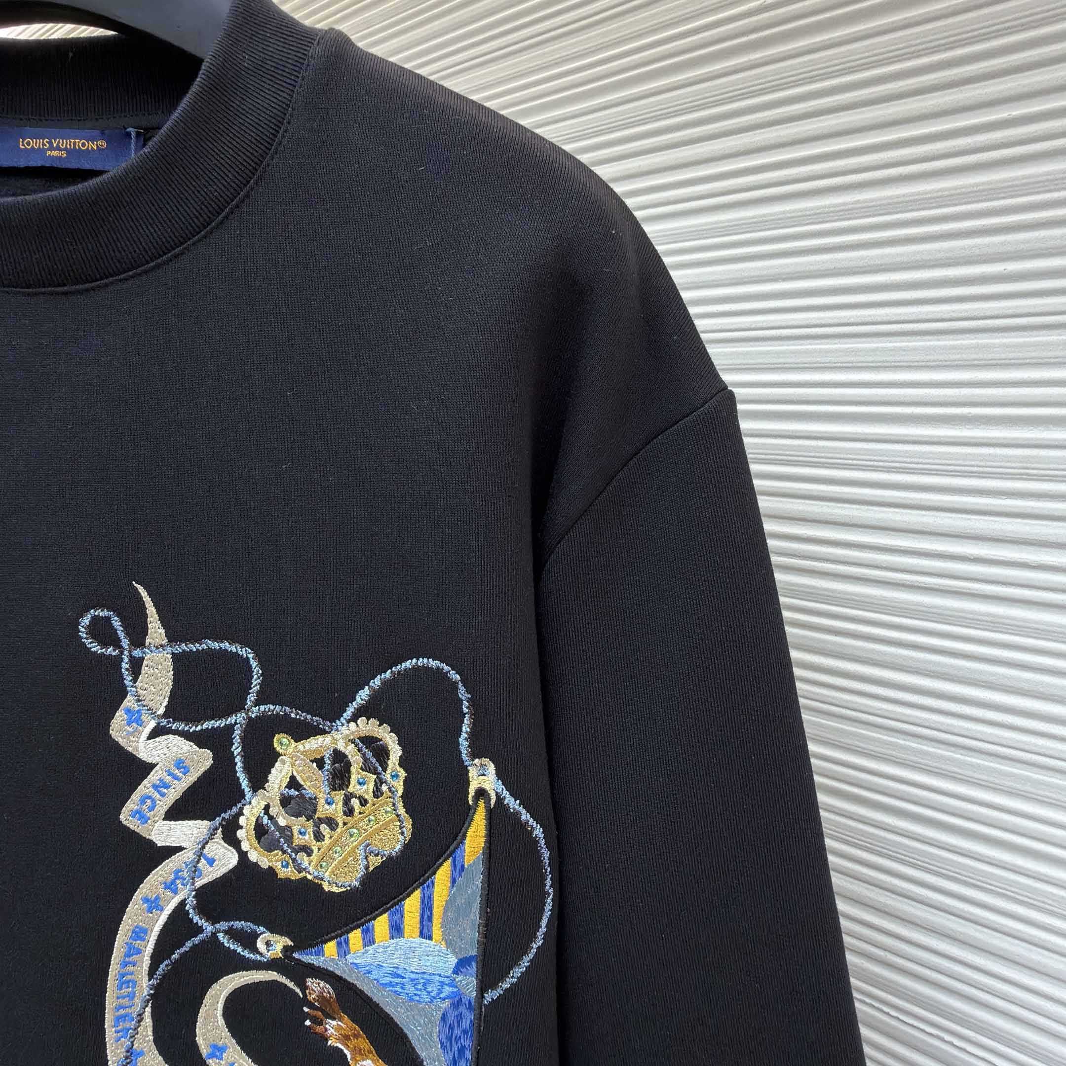 Louis Vuitton Embroidered Long-Sleeved Sweatshirt  - DopestKickz