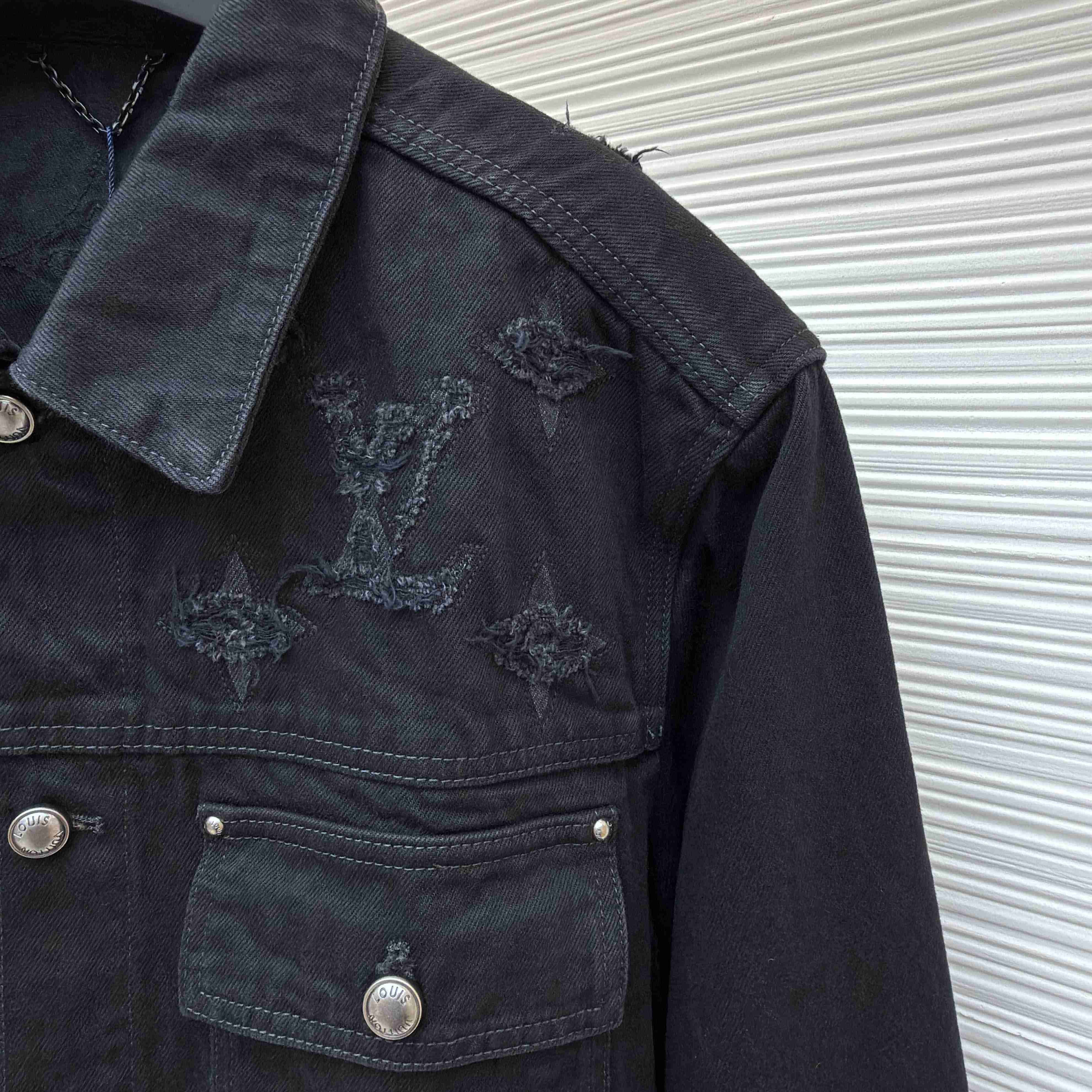 Louis Vuitton Monogram Destroy Denim Trucker Jacket - DopestKickz