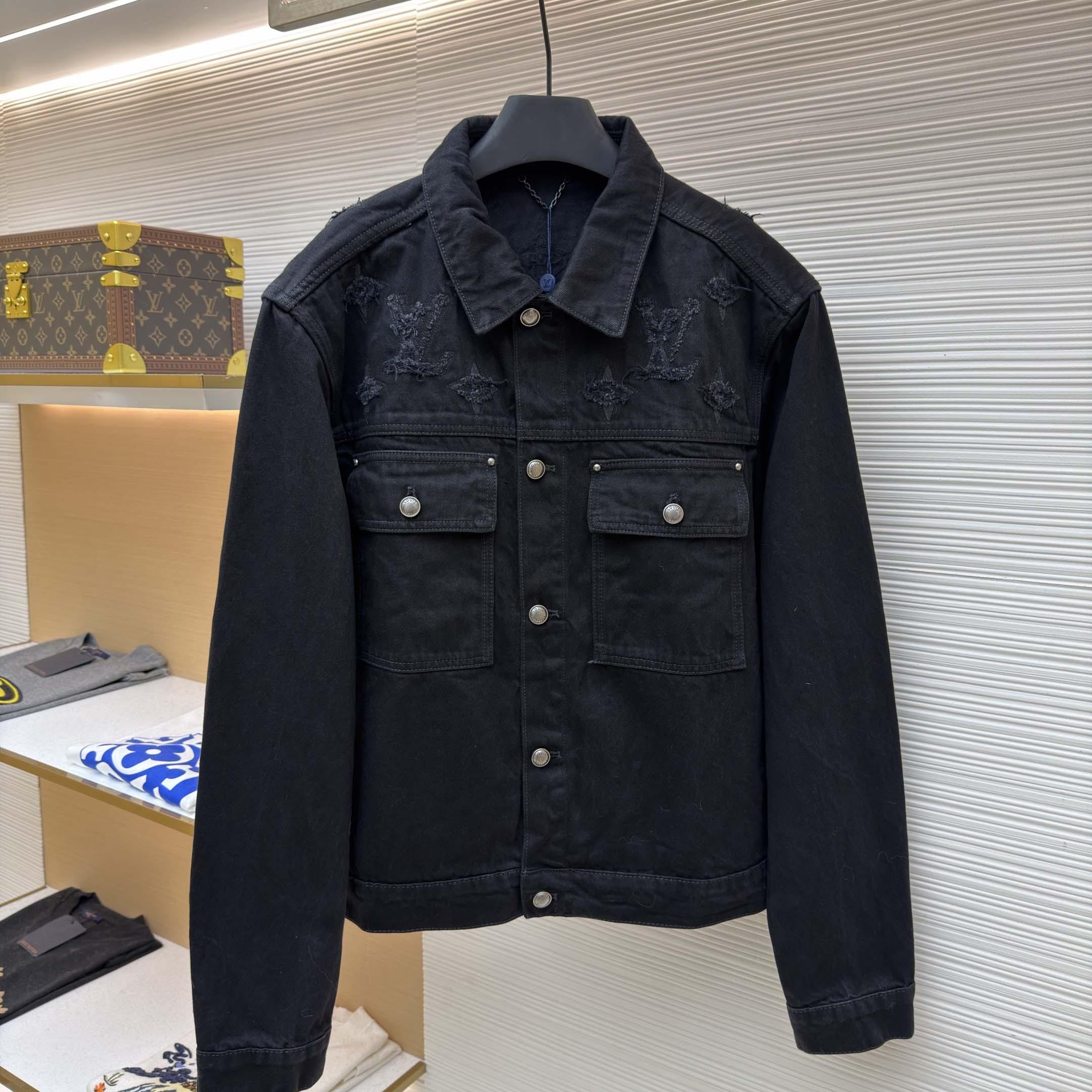 Louis Vuitton Monogram Destroy Denim Trucker Jacket - DopestKickz