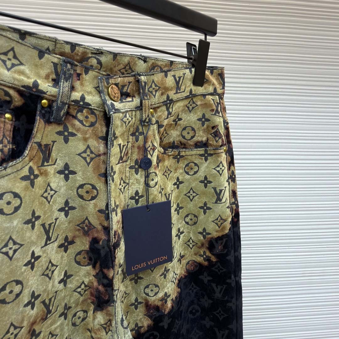 Louis Vuitton Monogram Bleached Denim Pants  - DopestKickz