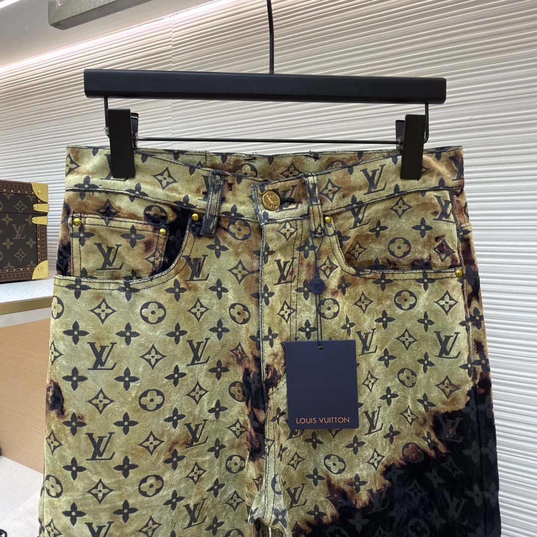 Louis Vuitton Monogram Bleached Denim Pants  - DopestKickz