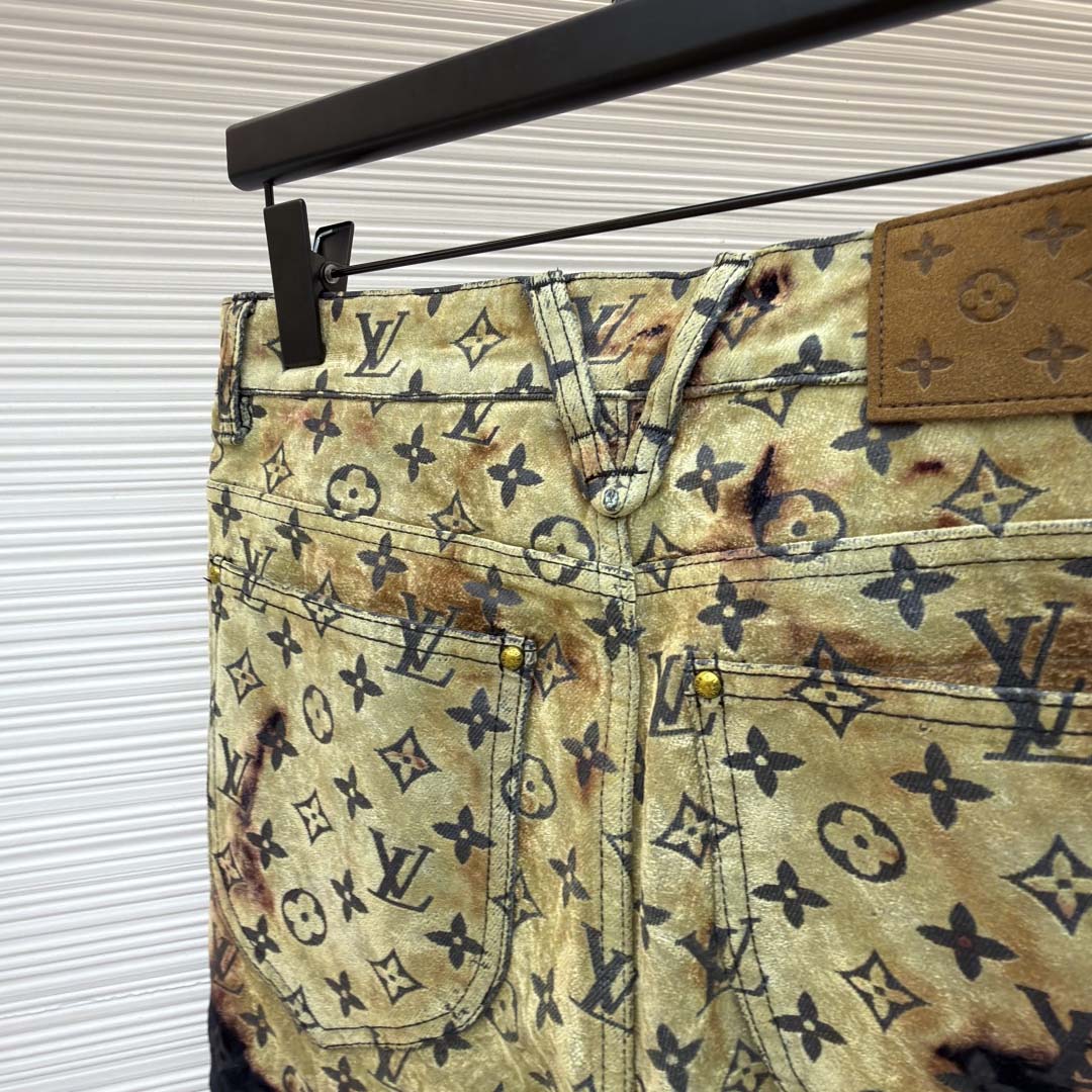 Louis Vuitton Monogram Bleached Denim Pants  - DopestKickz