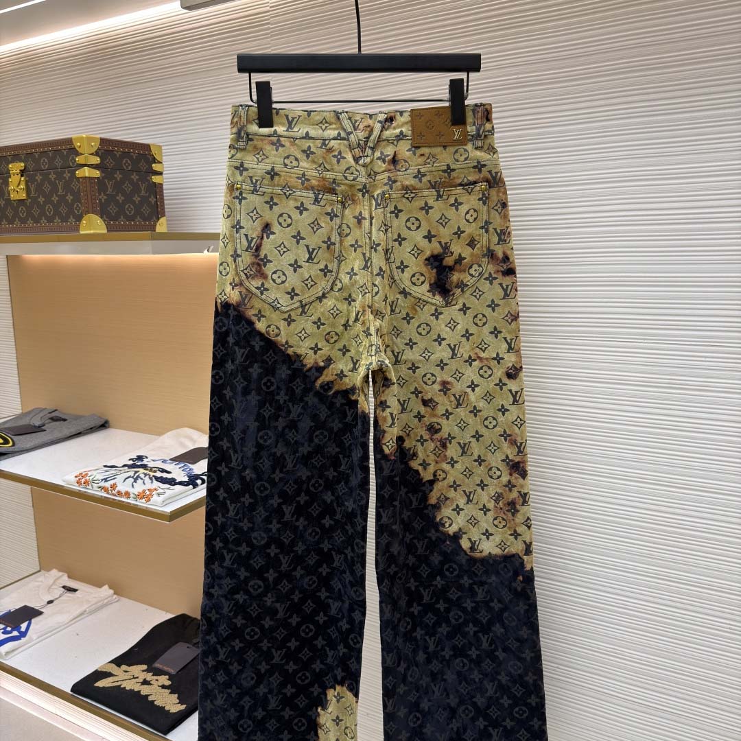 Louis Vuitton Monogram Bleached Denim Pants  - DopestKickz