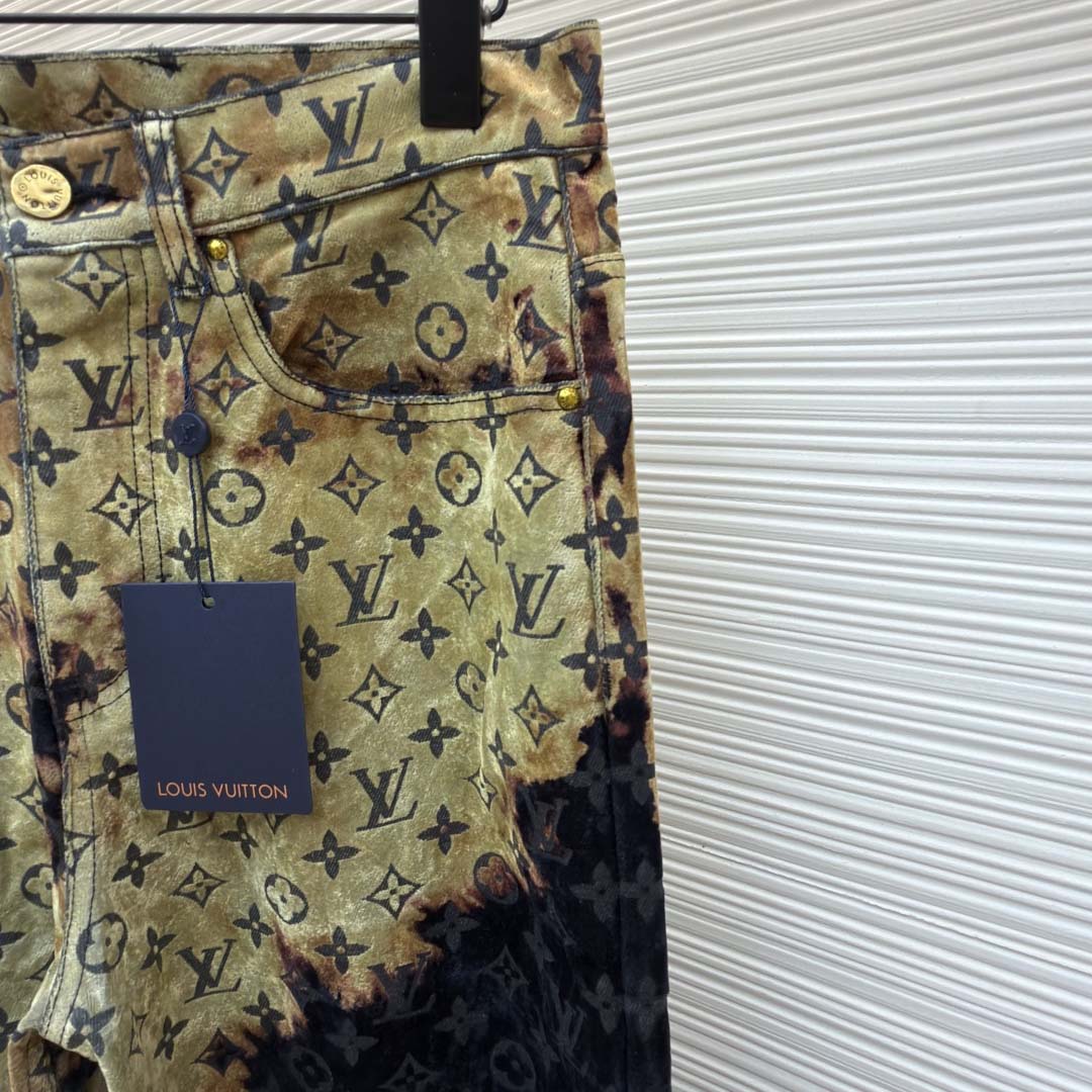 Louis Vuitton Monogram Bleached Denim Pants  - DopestKickz