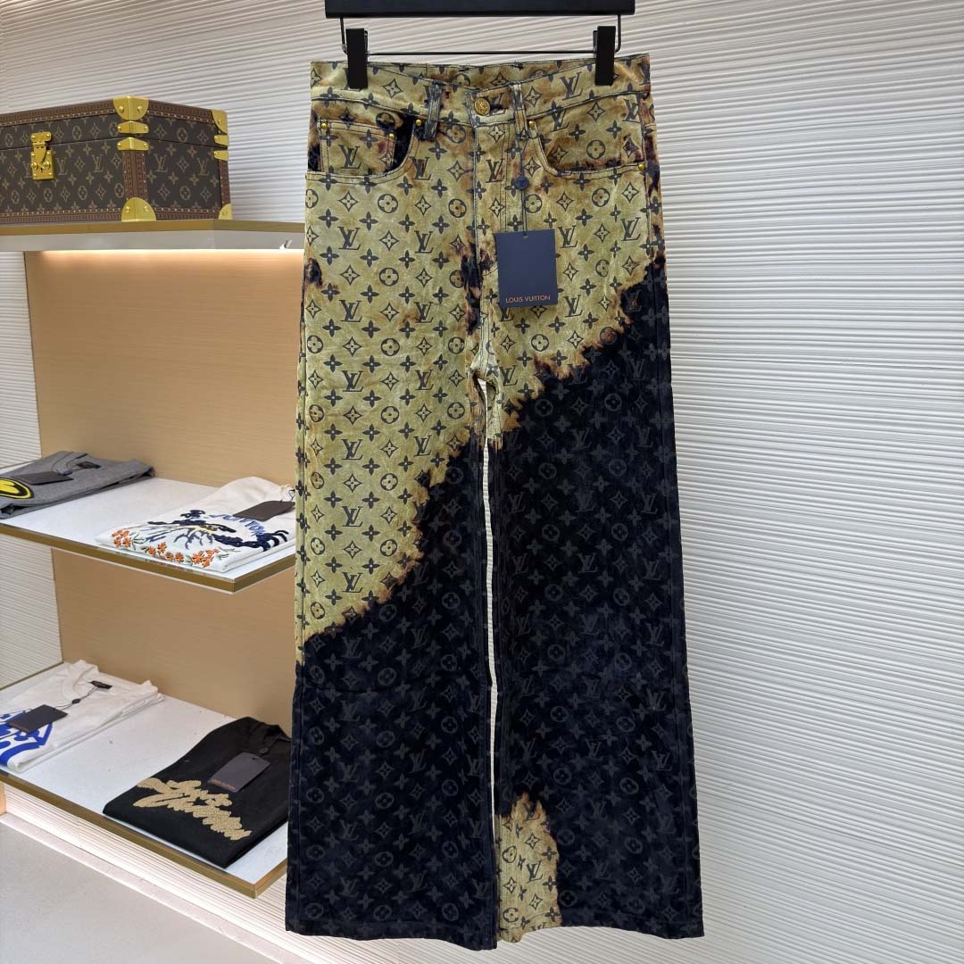Louis Vuitton Monogram Bleached Denim Pants  - DopestKickz