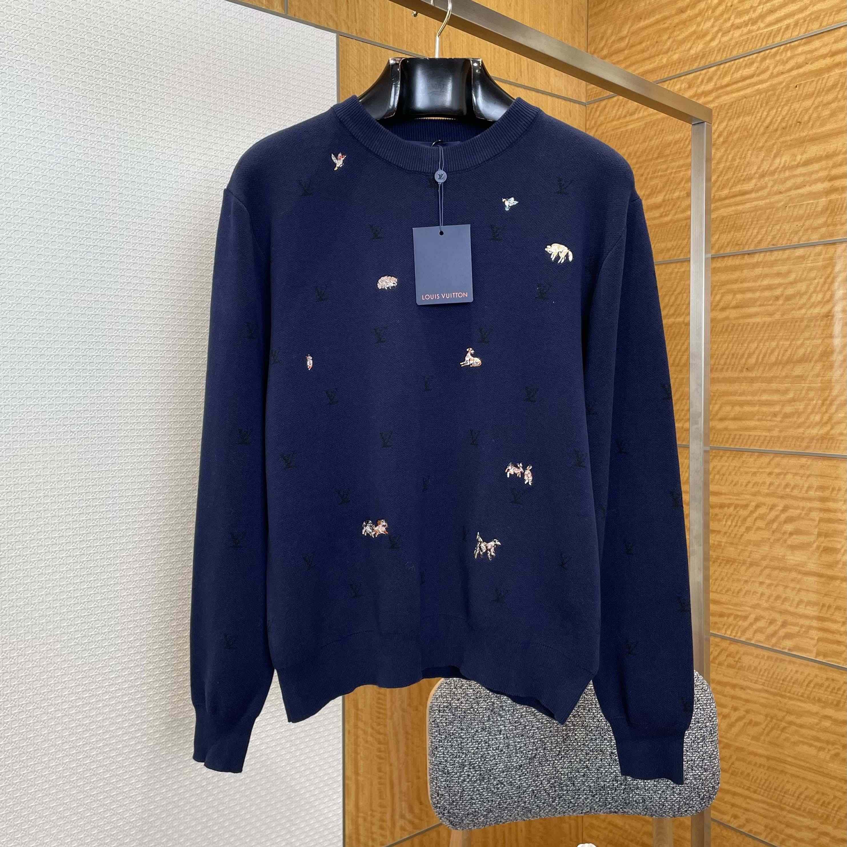 Louis Vuitton LV Blason Long-Sleeved Crewneck - DopestKickz