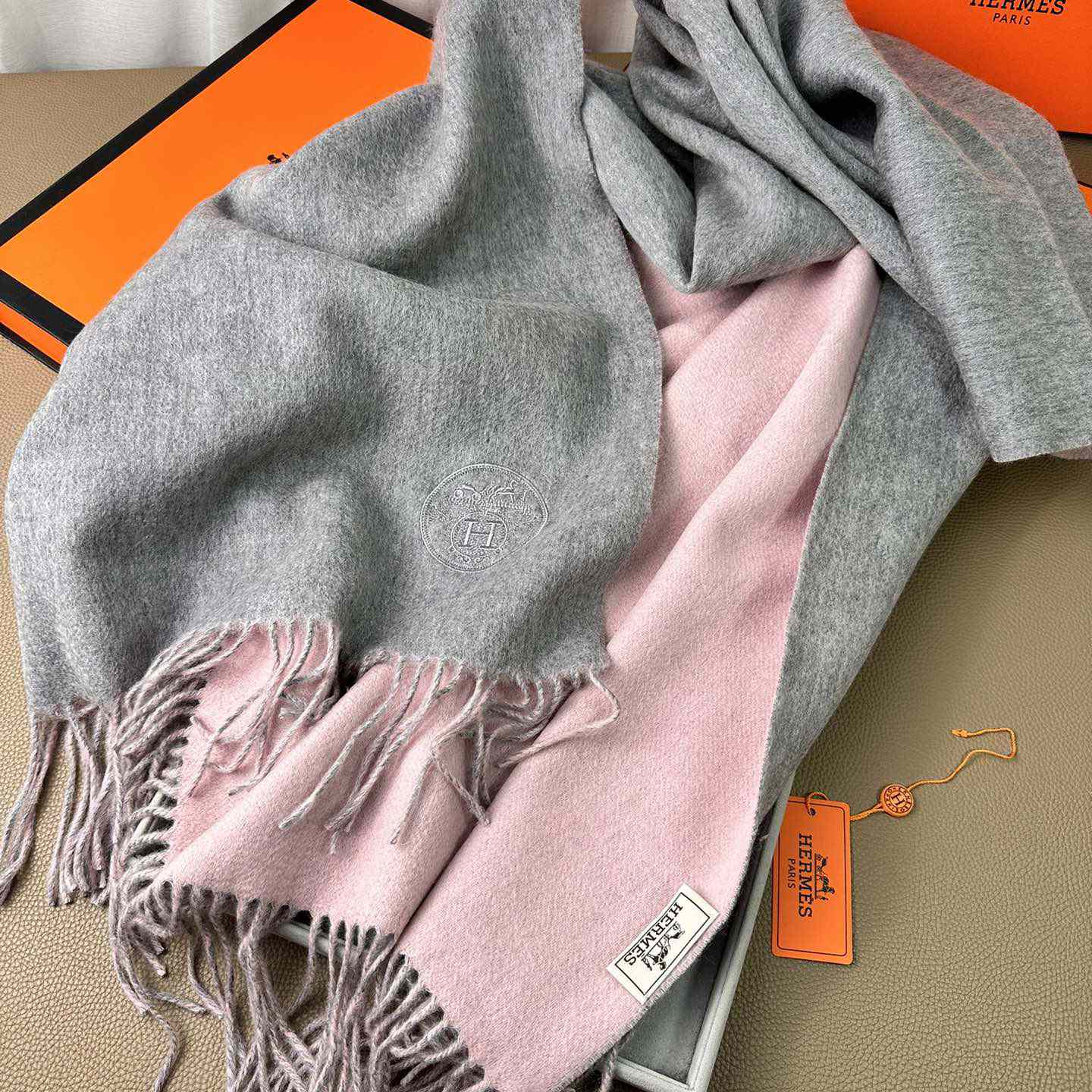 Hermès double-sided cashwool scarf - DopestKickz