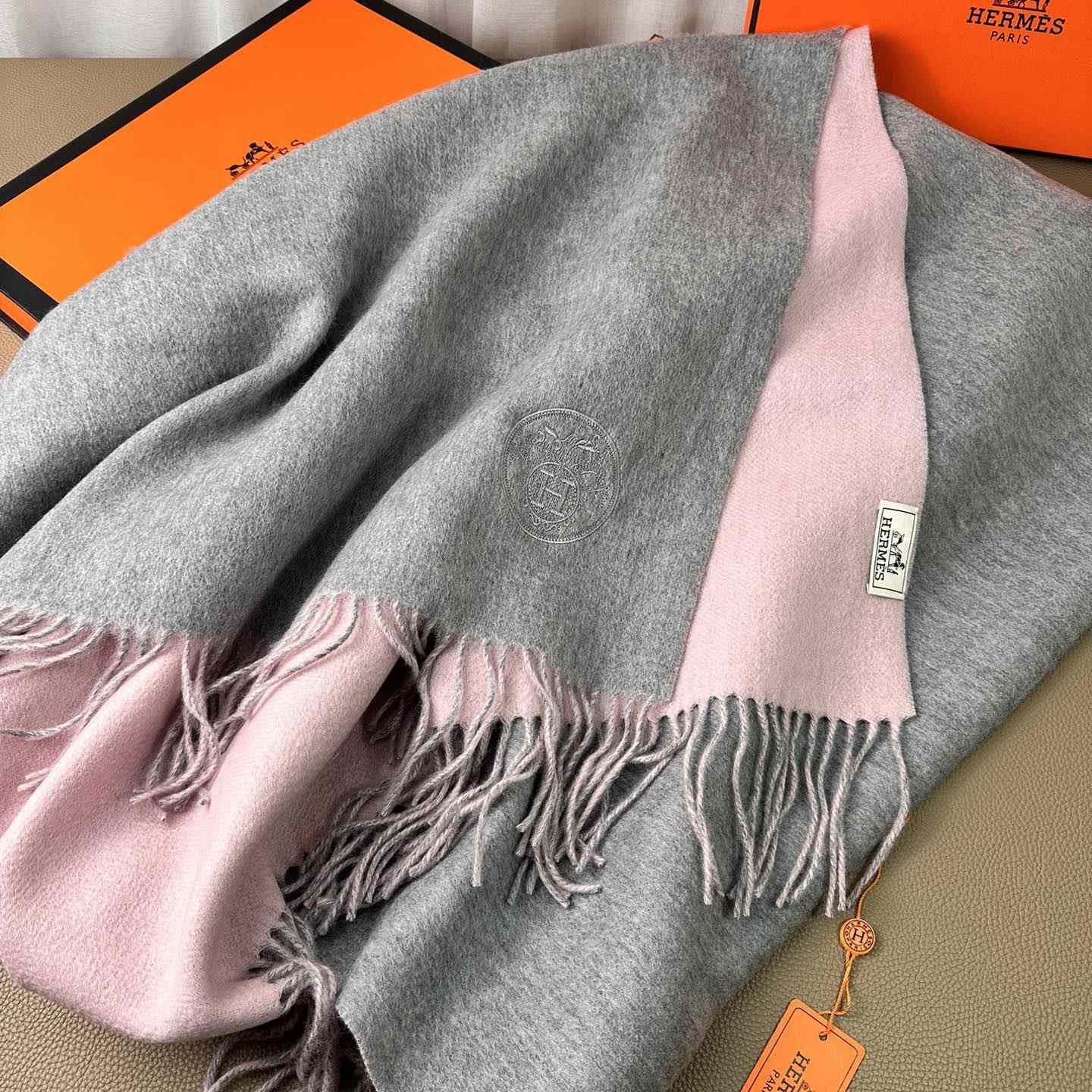 Hermès double-sided cashwool scarf - DopestKickz