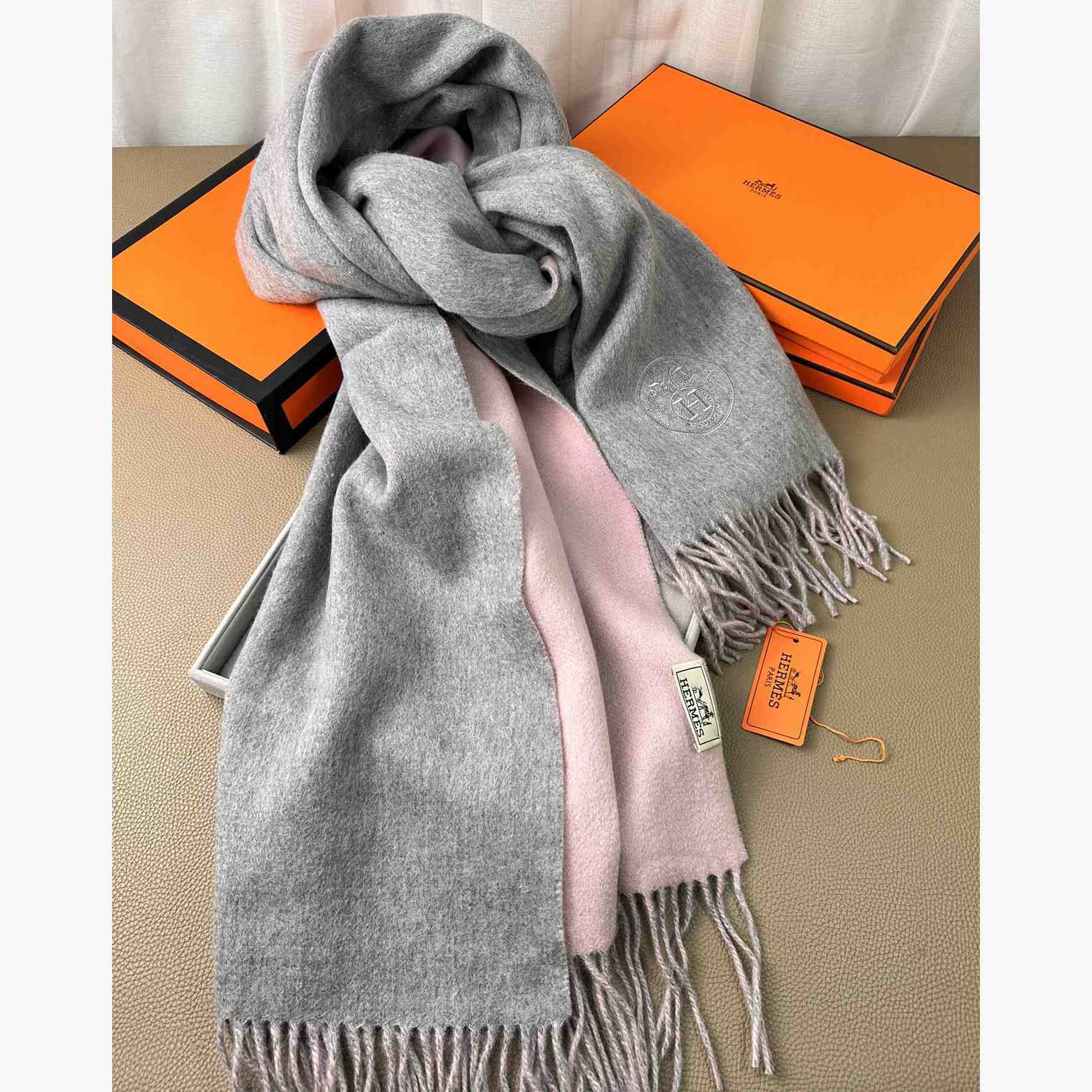 Hermès double-sided cashwool scarf - DopestKickz