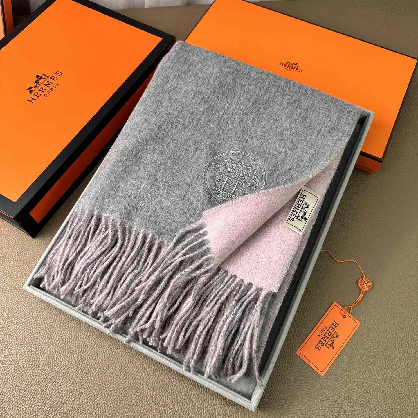 Hermès double-sided cashwool scarf - DopestKickz