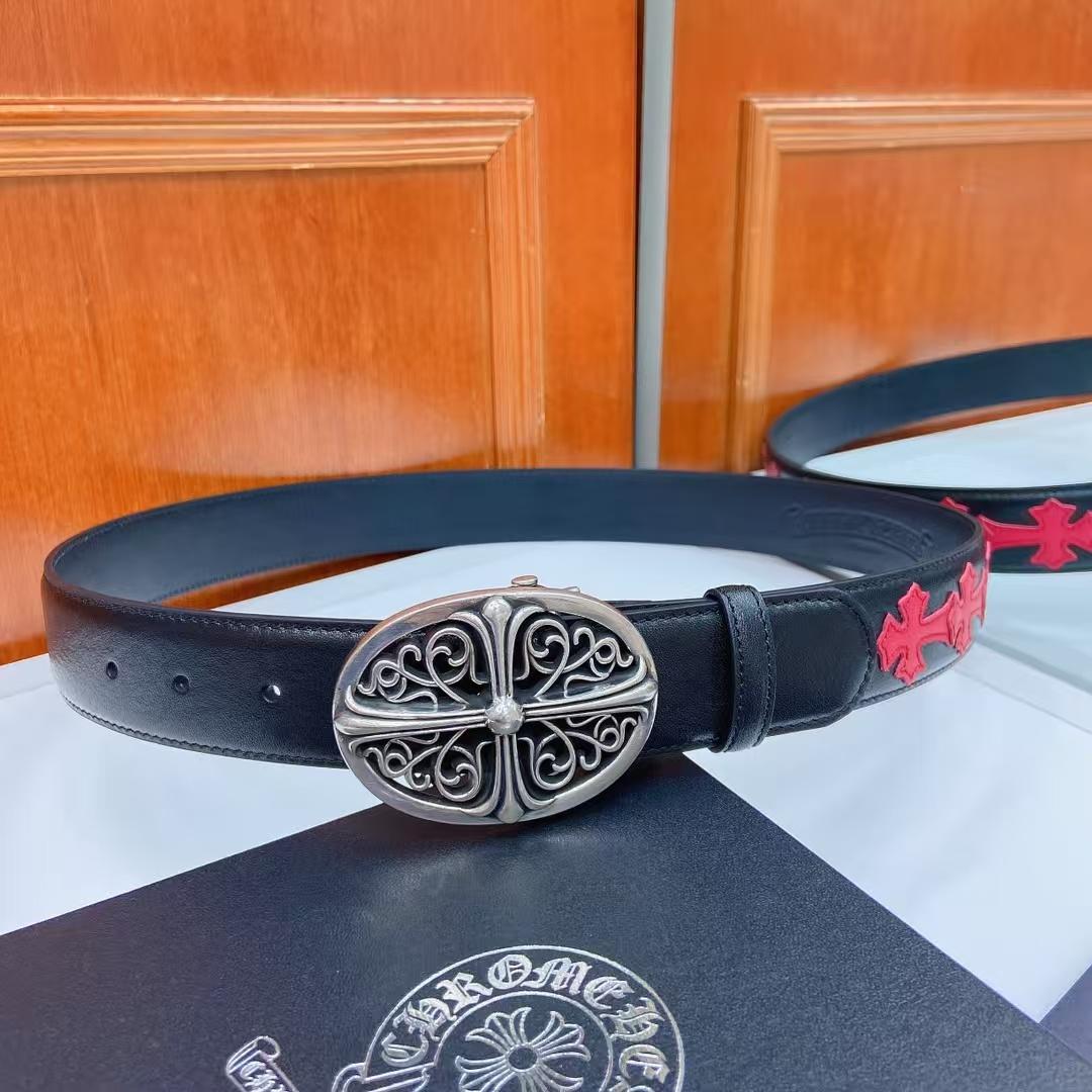 Chrome Hearts Leather Belt   - DopestKickz