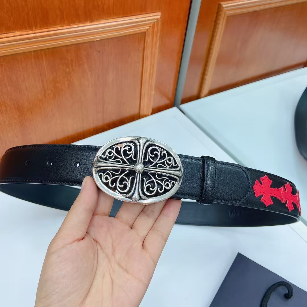 Chrome Hearts Leather Belt   - DopestKickz