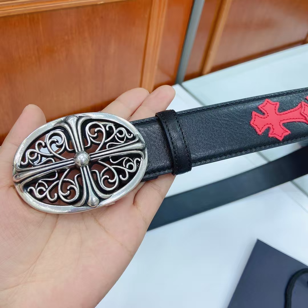 Chrome Hearts Leather Belt   - DopestKickz
