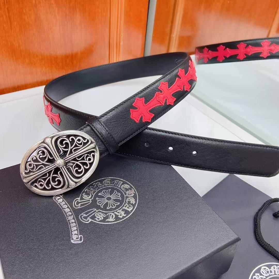 Chrome Hearts Leather Belt   - DopestKickz