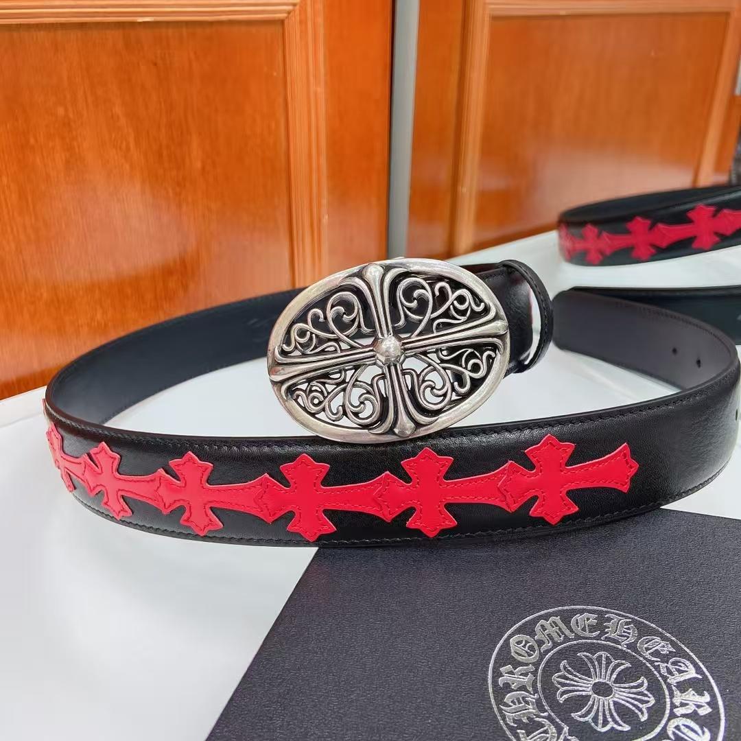 Chrome Hearts Leather Belt   - DopestKickz