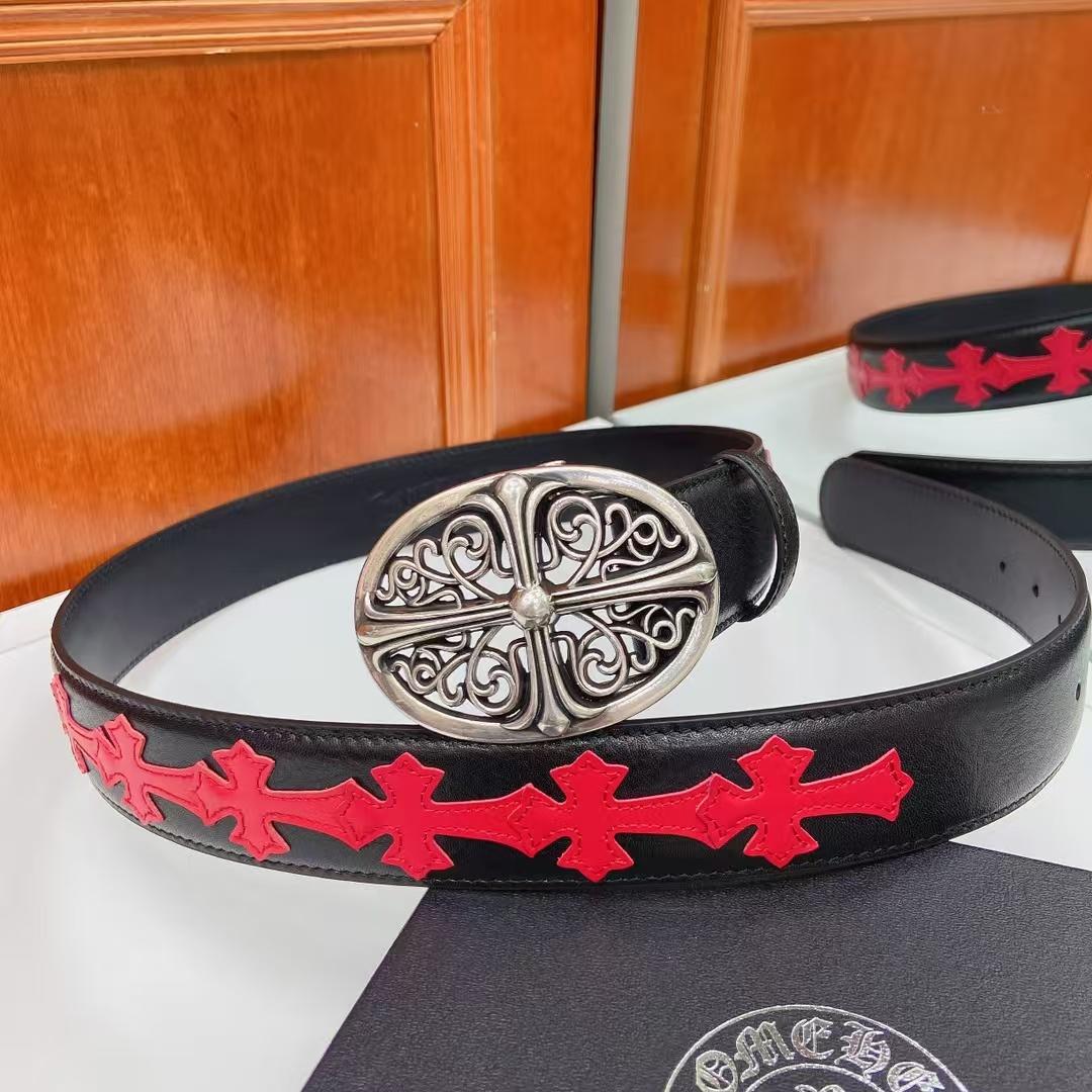 Chrome Hearts Leather Belt   - DopestKickz