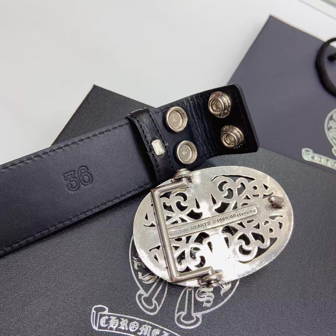 Chrome Hearts Leather Belt   - DopestKickz