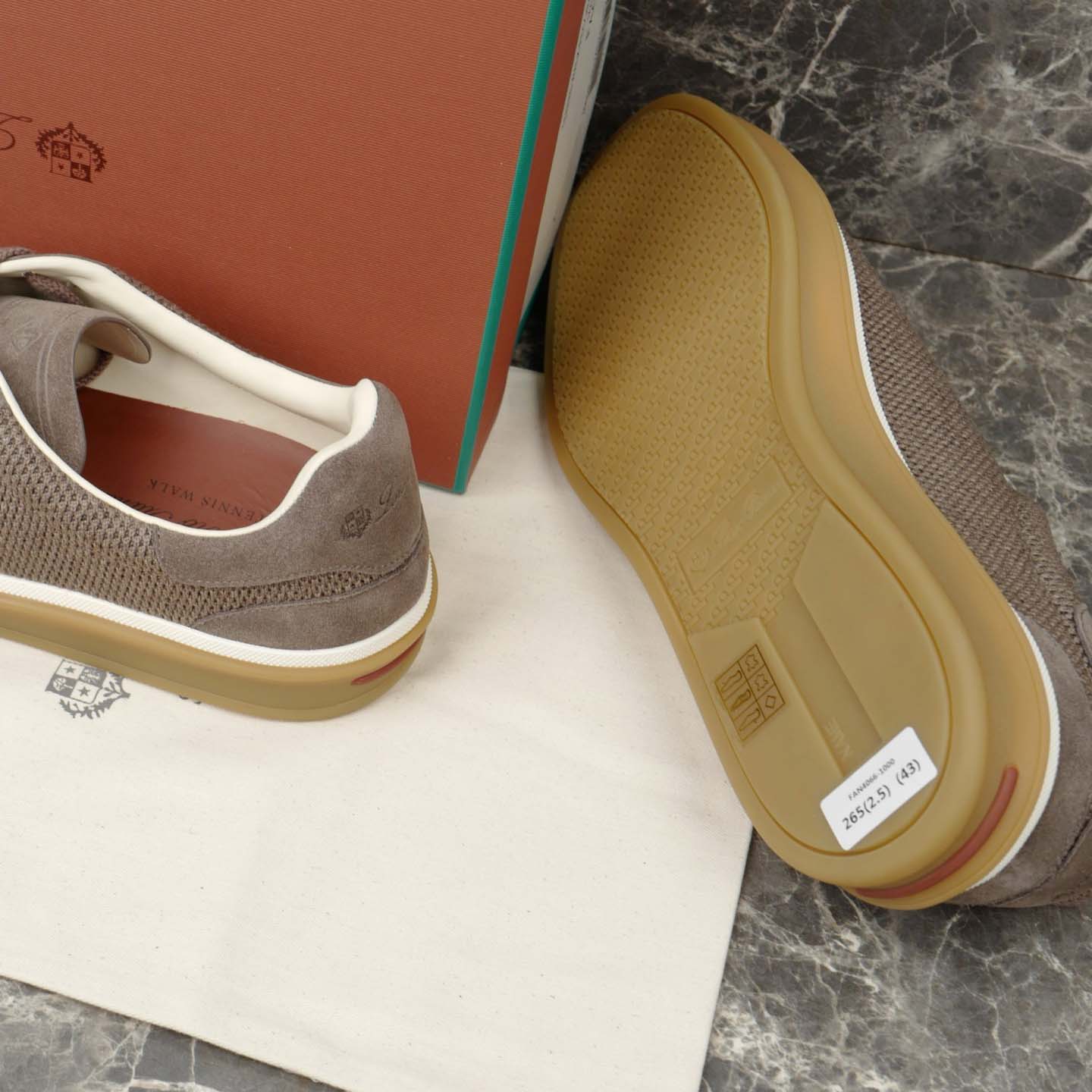 Loro Piana Tennis Walk Sneaker Pecora Nera® Wheat Stitch - DopestKickz