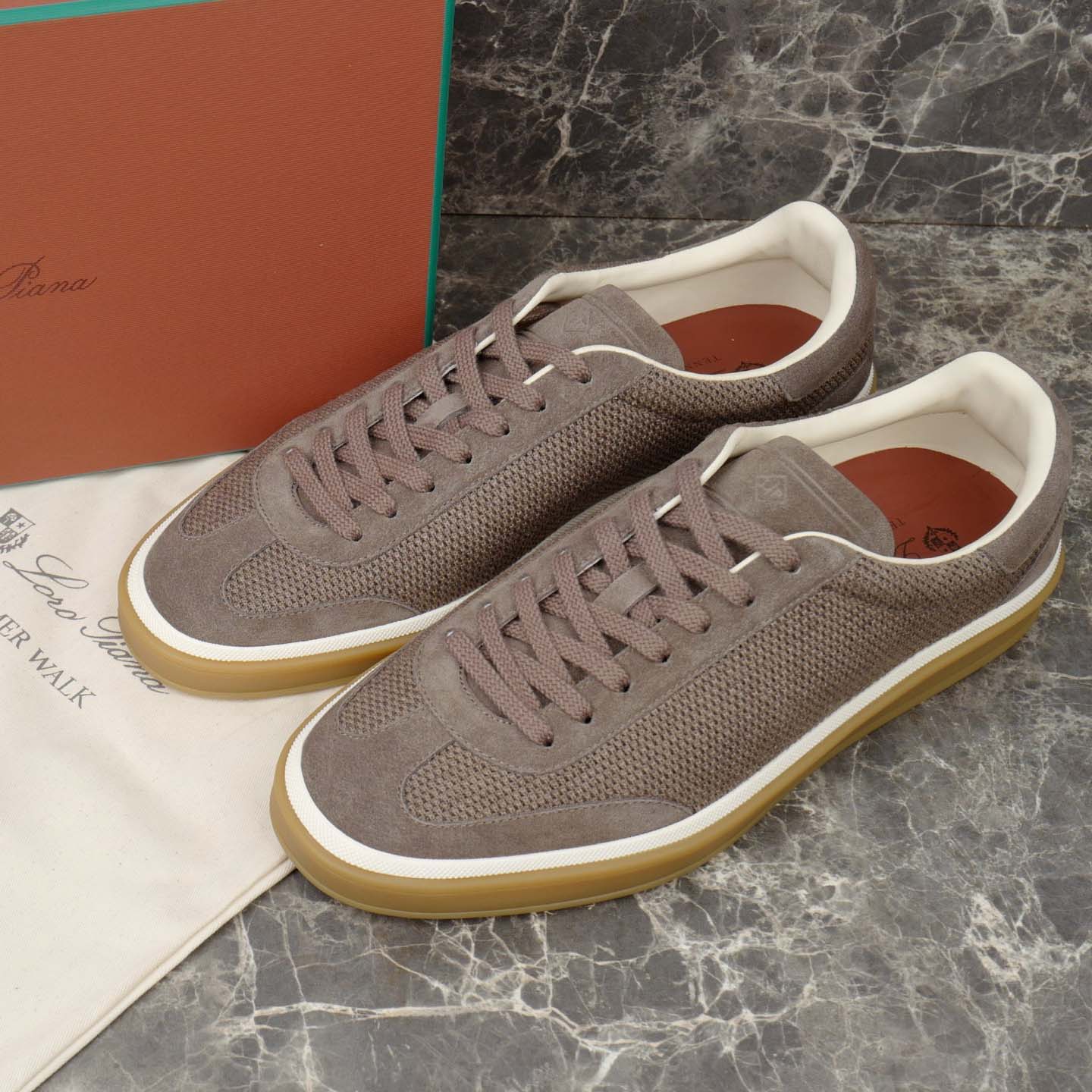 Loro Piana Tennis Walk Sneaker Pecora Nera® Wheat Stitch - DopestKickz