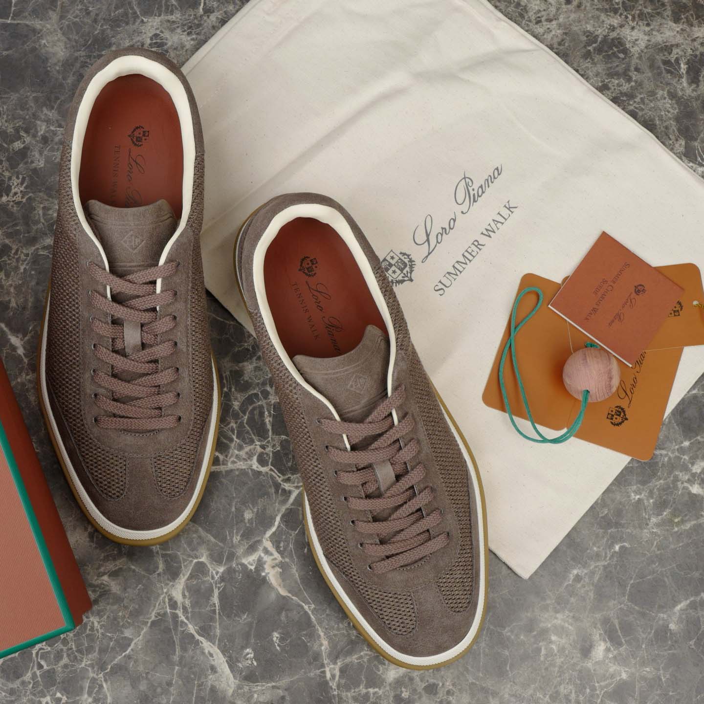 Loro Piana Tennis Walk Sneaker Pecora Nera® Wheat Stitch - DopestKickz